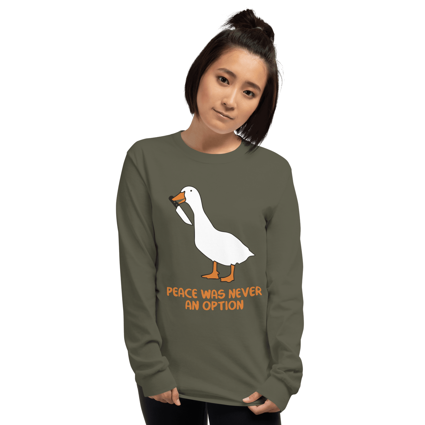 Peace Was Never An Option Long Sleeve T-Shirt Meme - Sand | Shirtposting