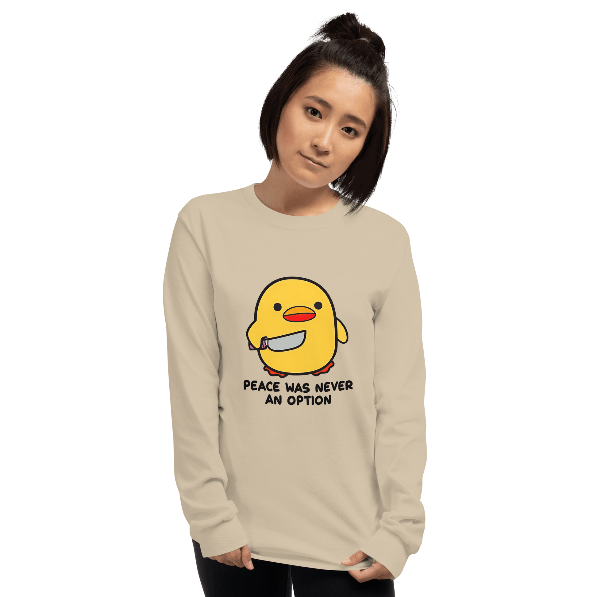Peace Was Never An Option Long Sleeve T-Shirt Meme - Sand | Shirtposting