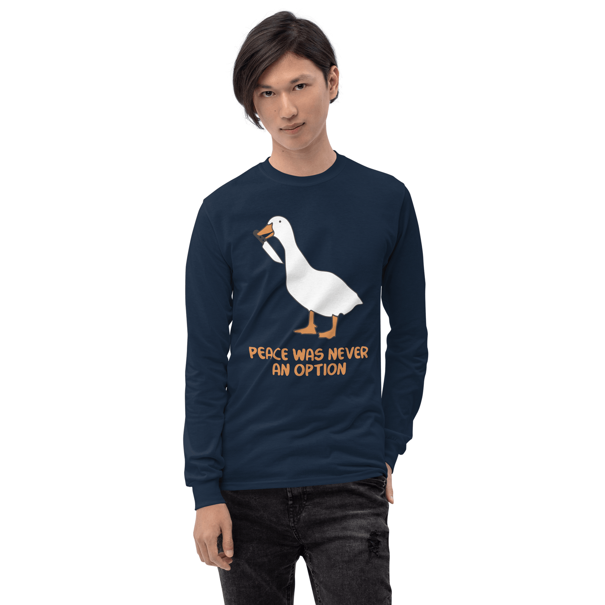 Peace Was Never An Option Long Sleeve T-Shirt Meme - Sand | Shirtposting