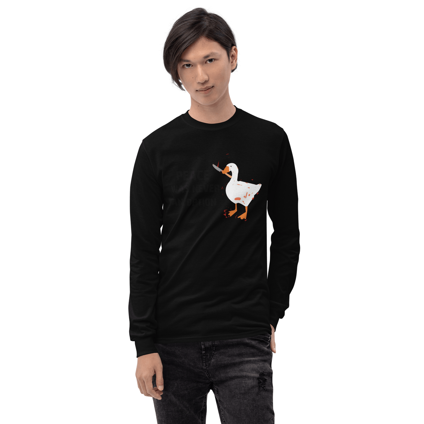 Peace Was Never An Option Long Sleeve T-Shirt Meme - White | Shirtposting
