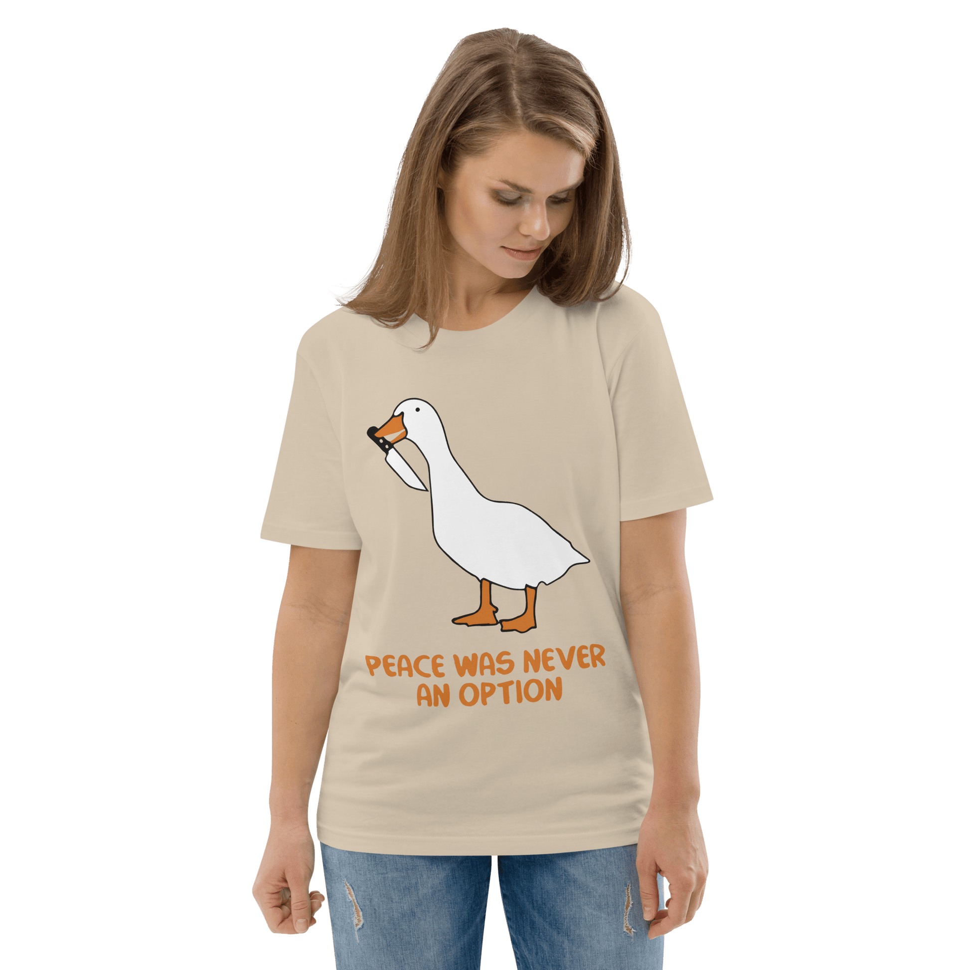 Peace Was Never An Option Premium Organic T-Shirt Meme - Dark Heather Grey | Shirtposting