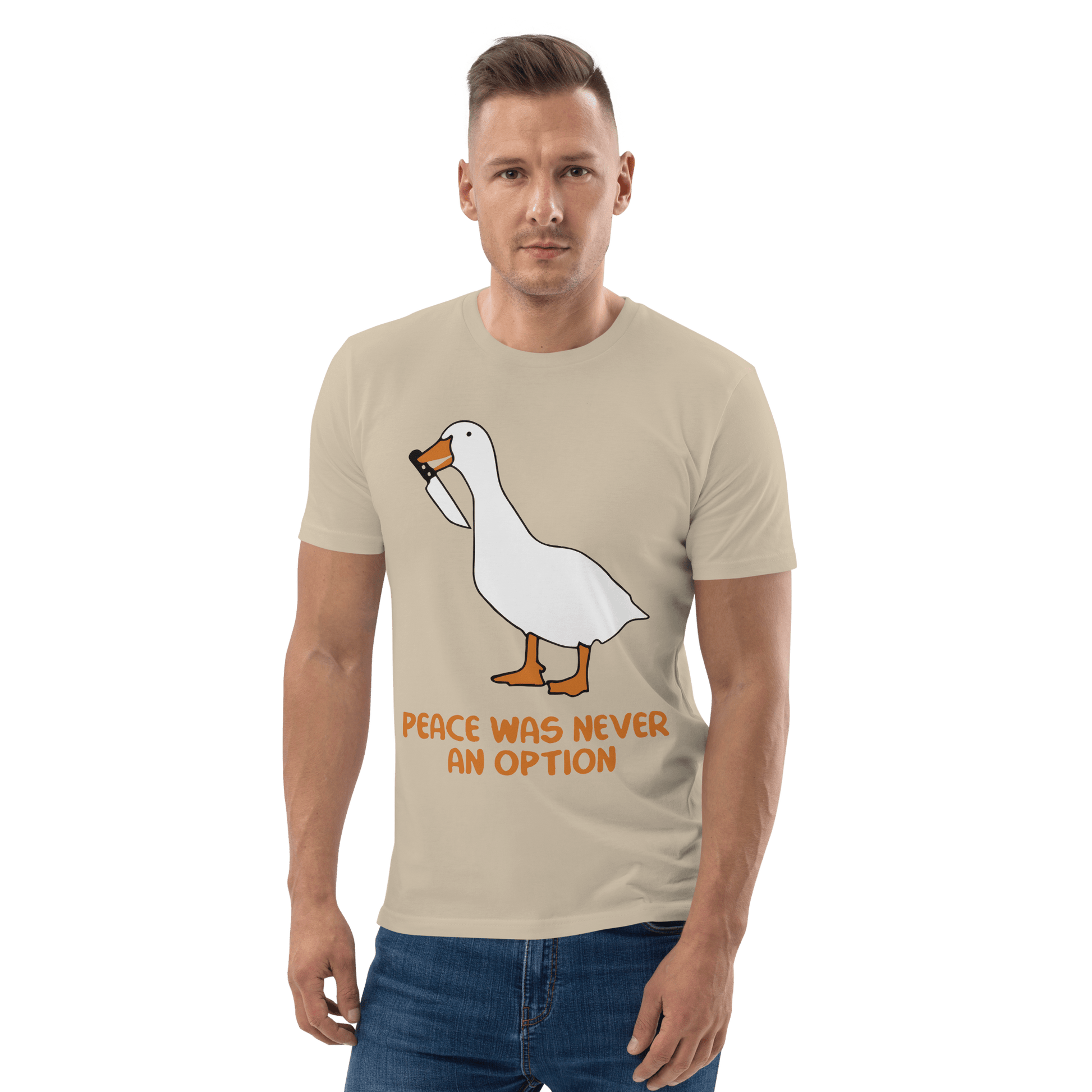 Peace Was Never An Option Premium Organic T-Shirt Meme - Dark Heather Grey | Shirtposting