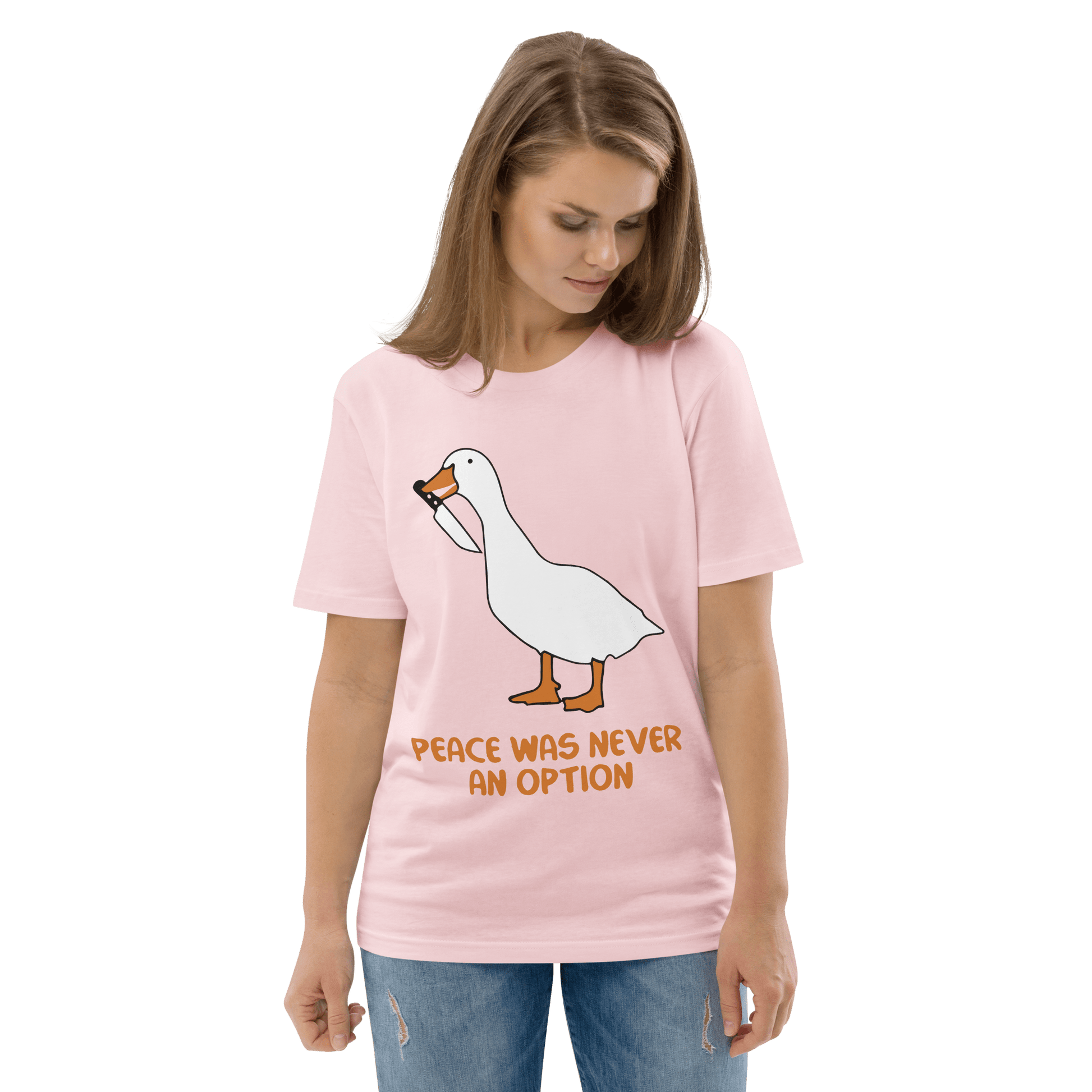 Peace Was Never An Option Premium Organic T-Shirt Meme - Dark Heather Grey | Shirtposting
