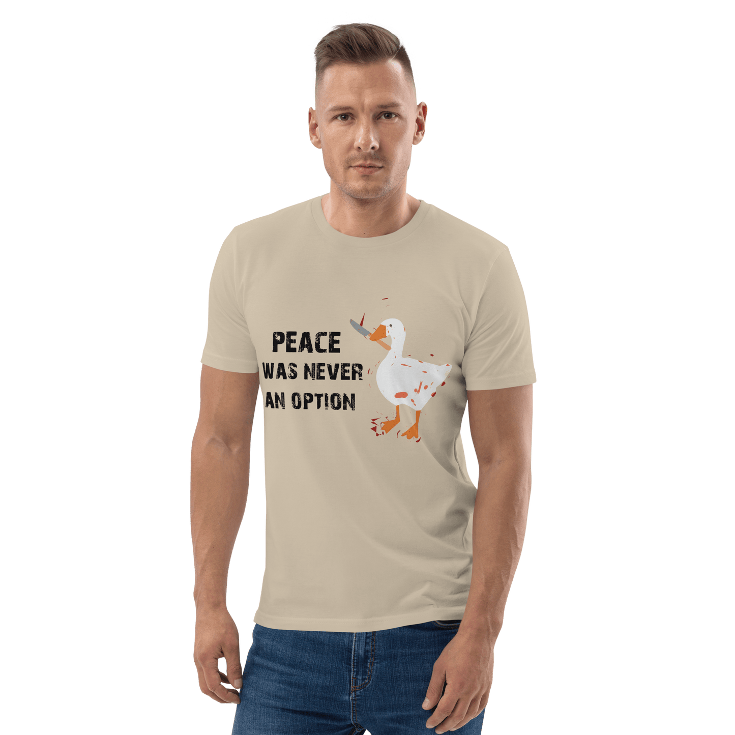 Peace Was Never An Option Premium Organic T-Shirt Meme - Desert Dust | Shirtposting