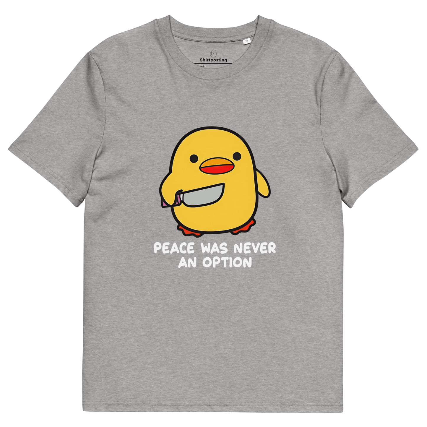 Peace Was Never An Option Premium Organic T-Shirt Meme - Heather Grey | Shirtposting