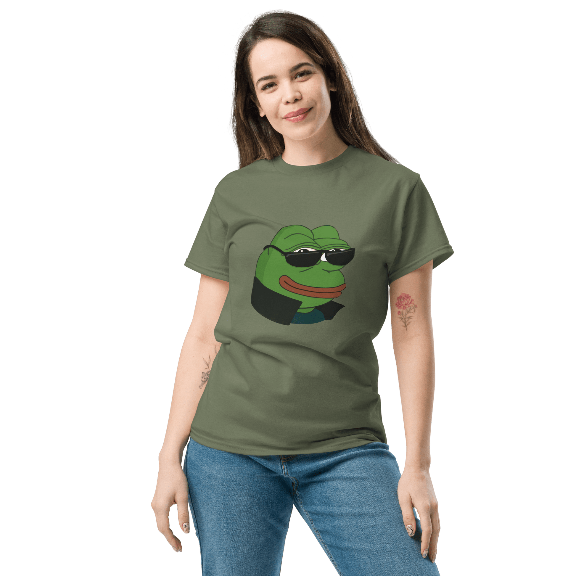 Pepe Classic T-Shirt Meme - Military Green | Shirtposting