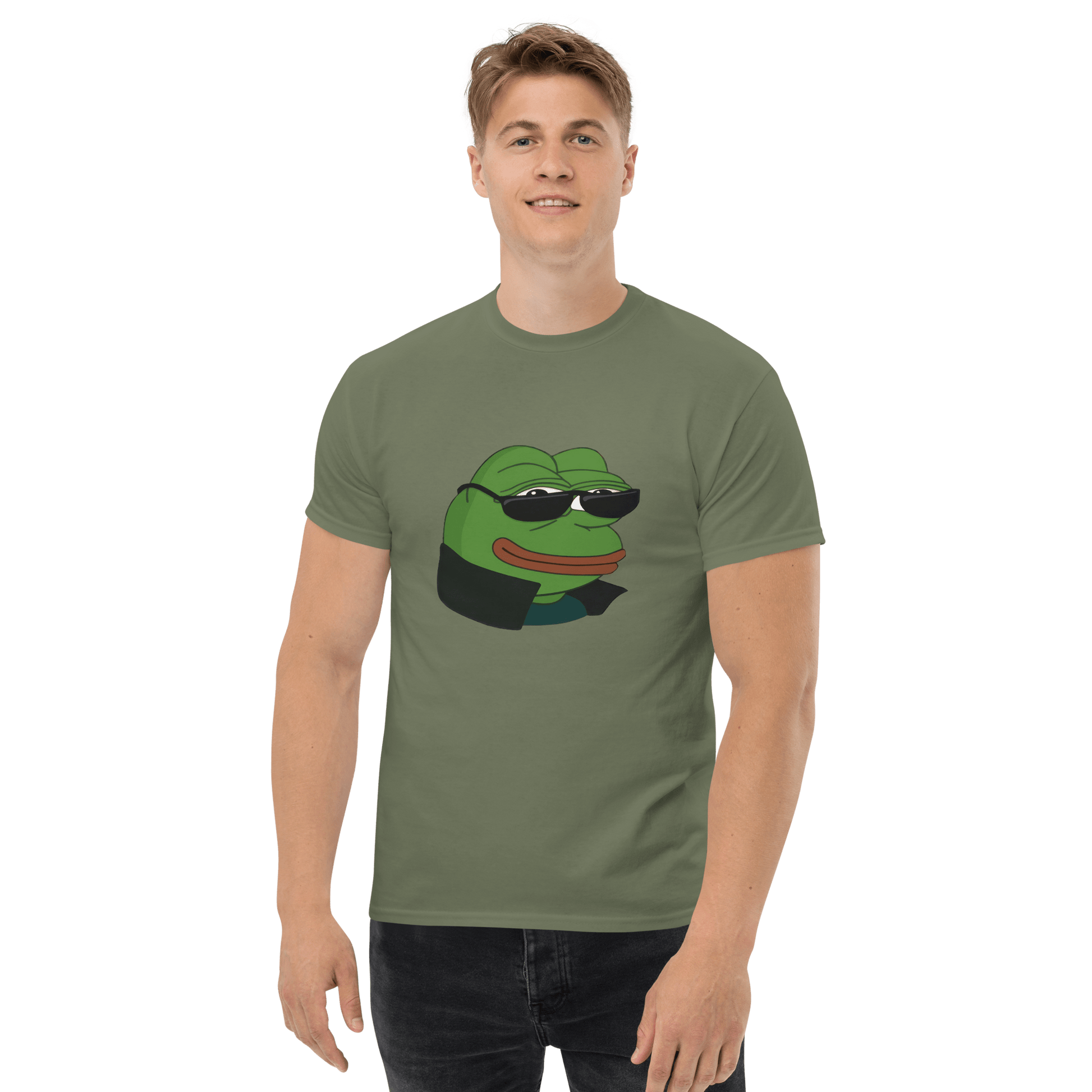 Pepe Classic T-Shirt Meme - Military Green | Shirtposting