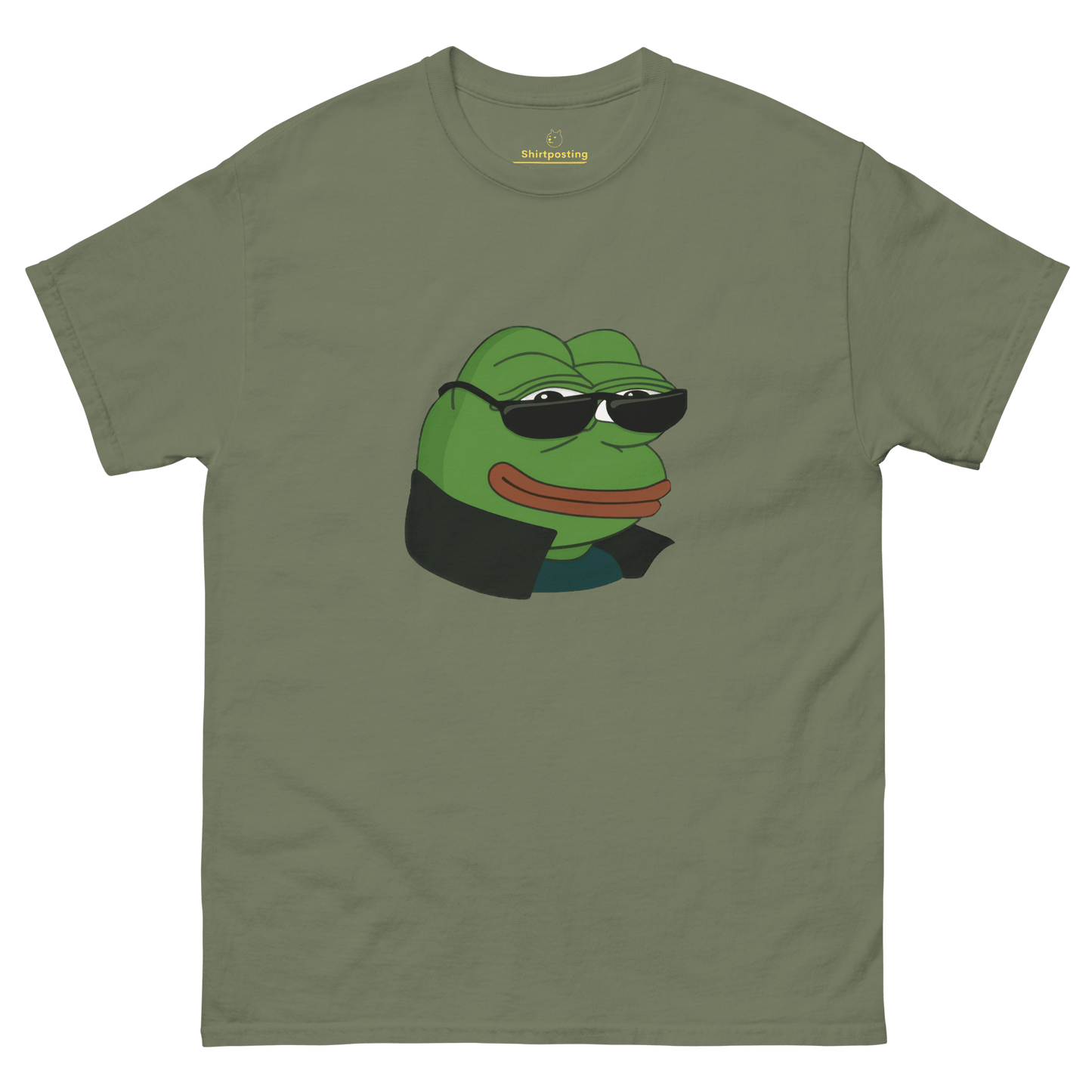 Pepe Classic T-Shirt Meme - Military Green | Shirtposting