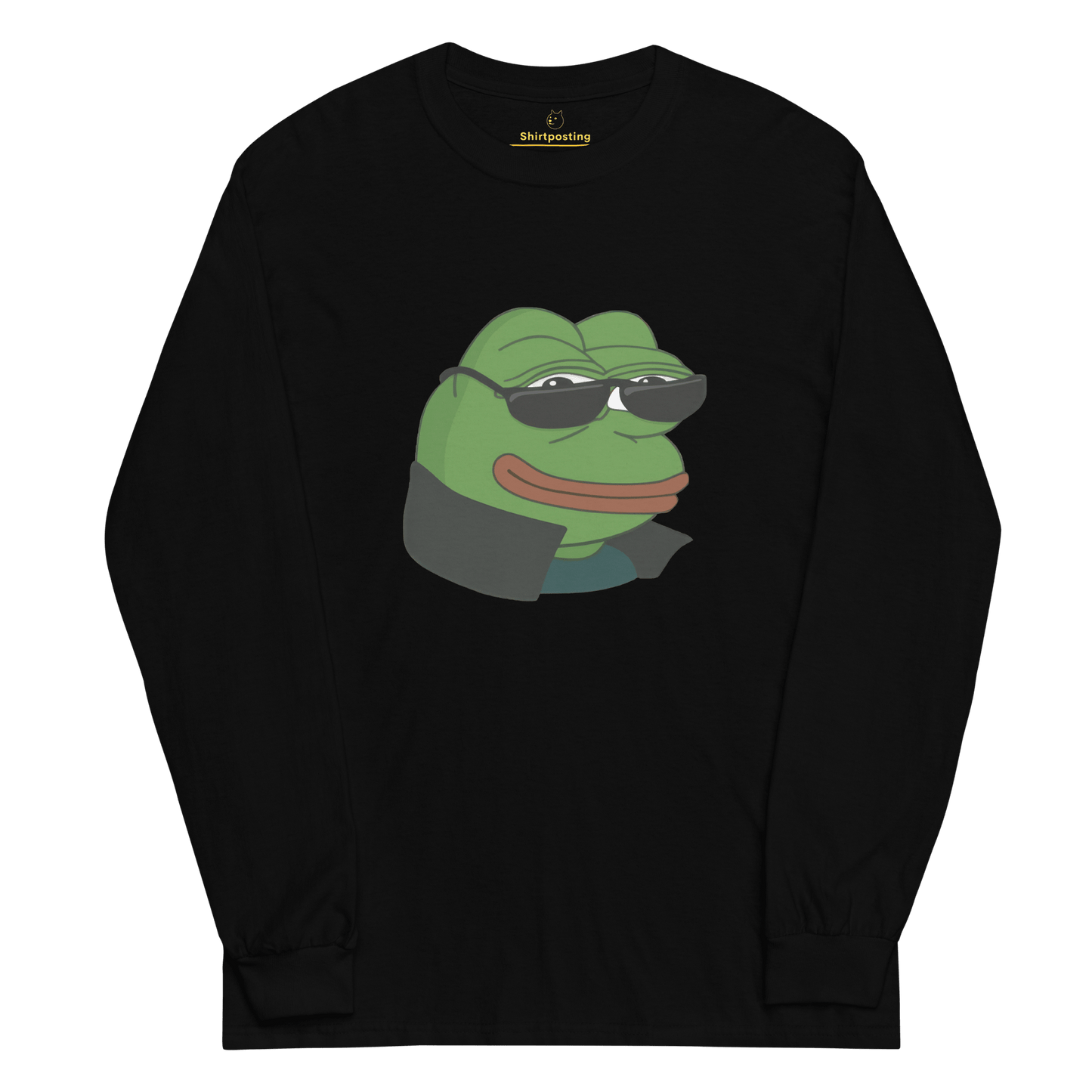 Pepe Long Sleeve T-Shirt Meme - Black | Shirtposting