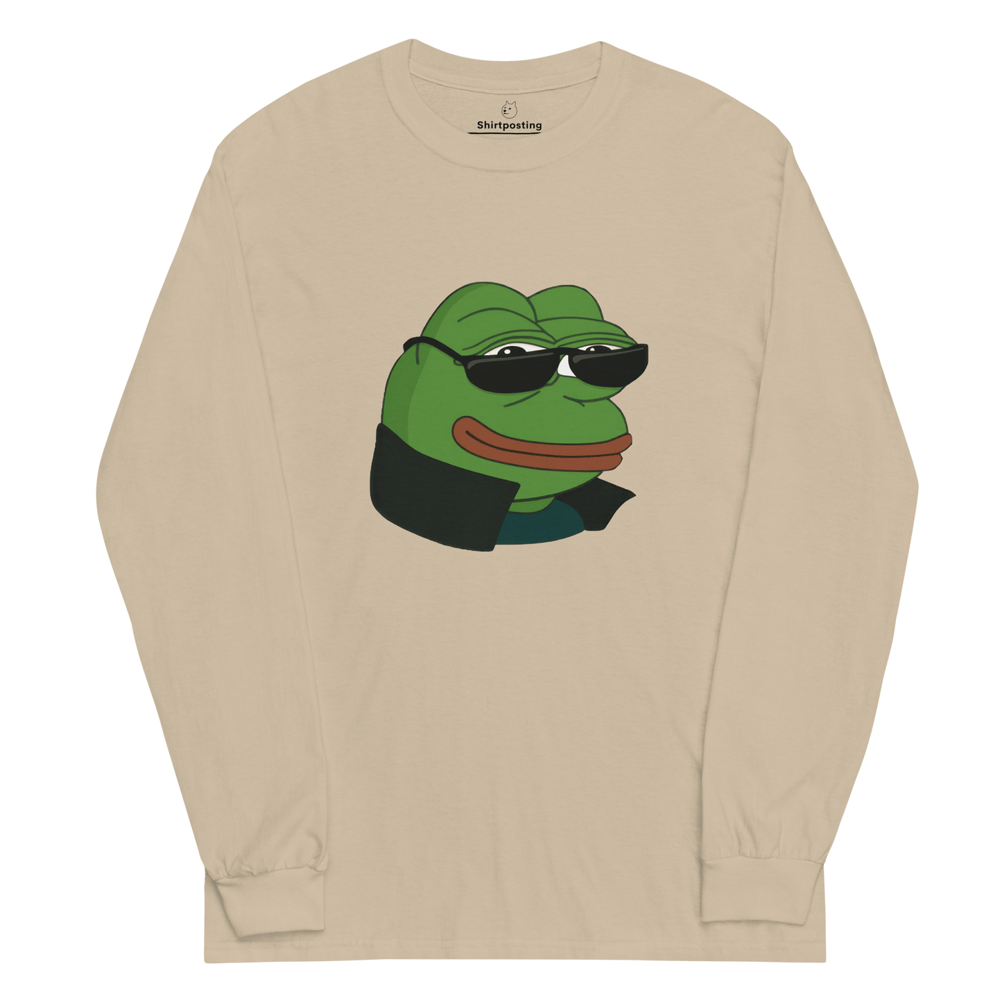 Pepe Long Sleeve T-Shirt Meme - Sand | Shirtposting