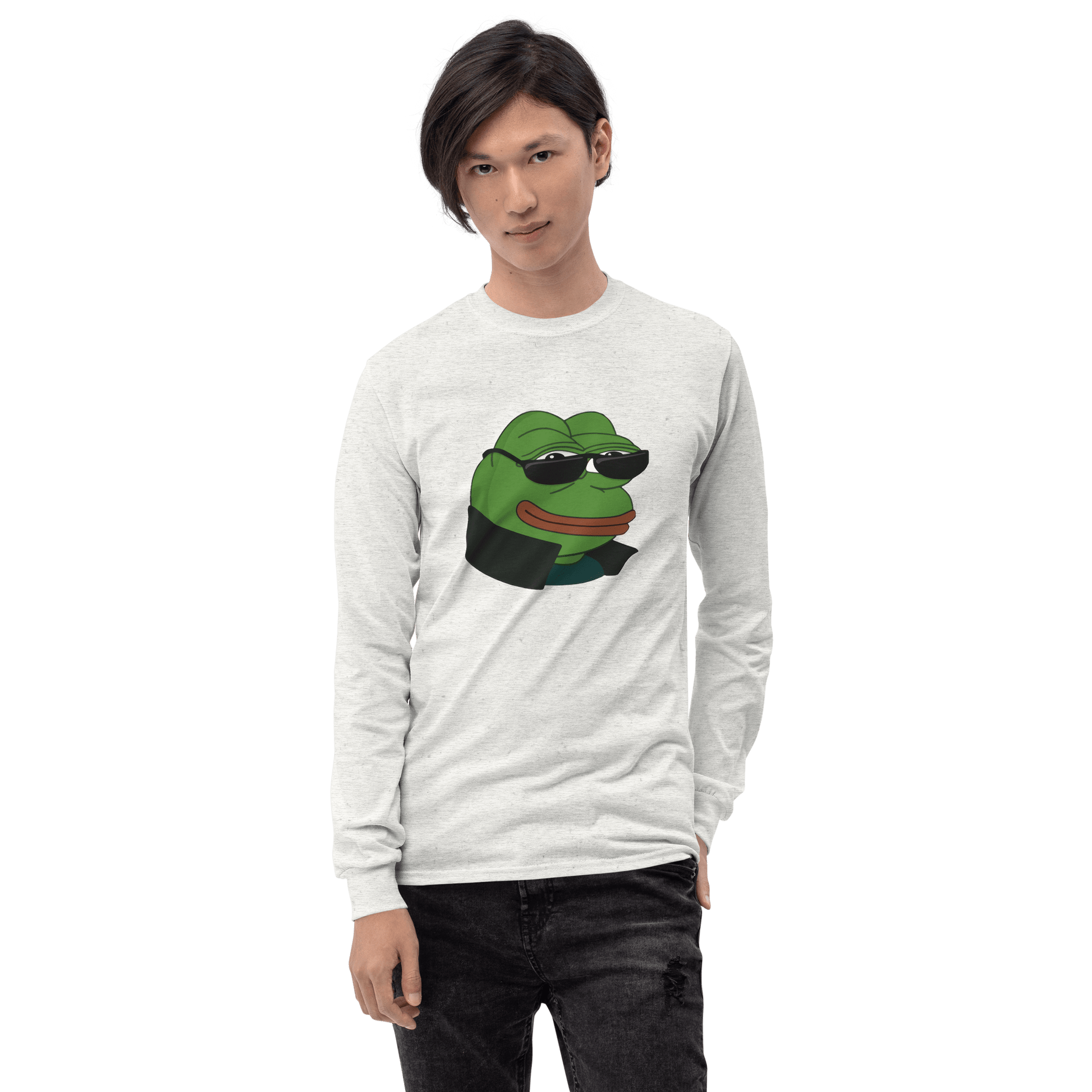 Pepe Long Sleeve T-Shirt Meme - Sport Grey | Shirtposting