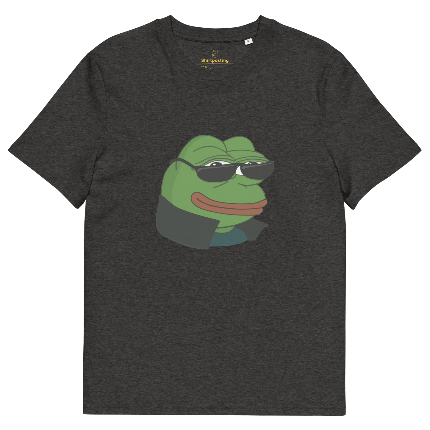Pepe Premium Organic T-Shirt Meme - Dark Heather Grey | Shirtposting