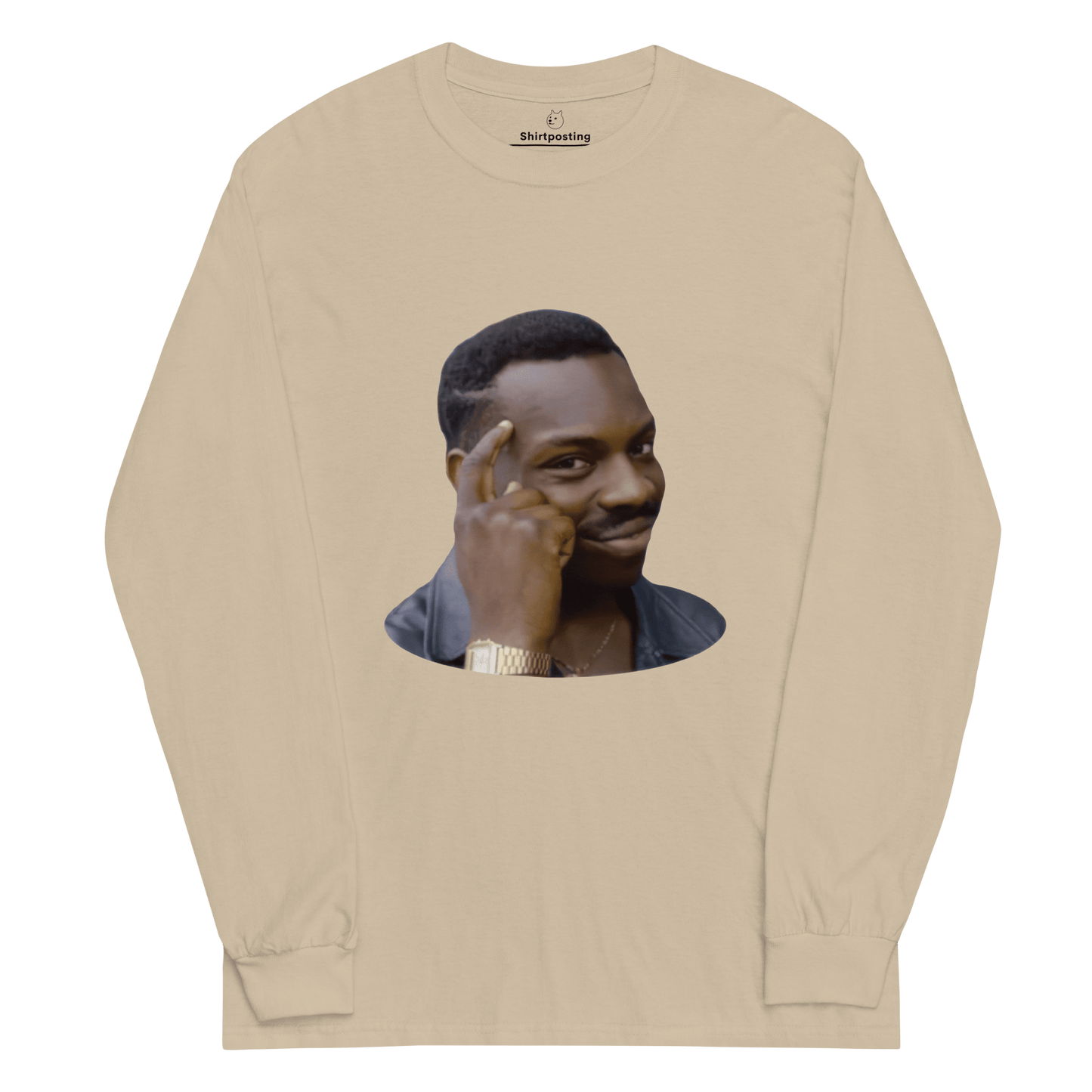 Roll Safe Long Sleeve T-Shirt Meme - Sand | Shirtposting