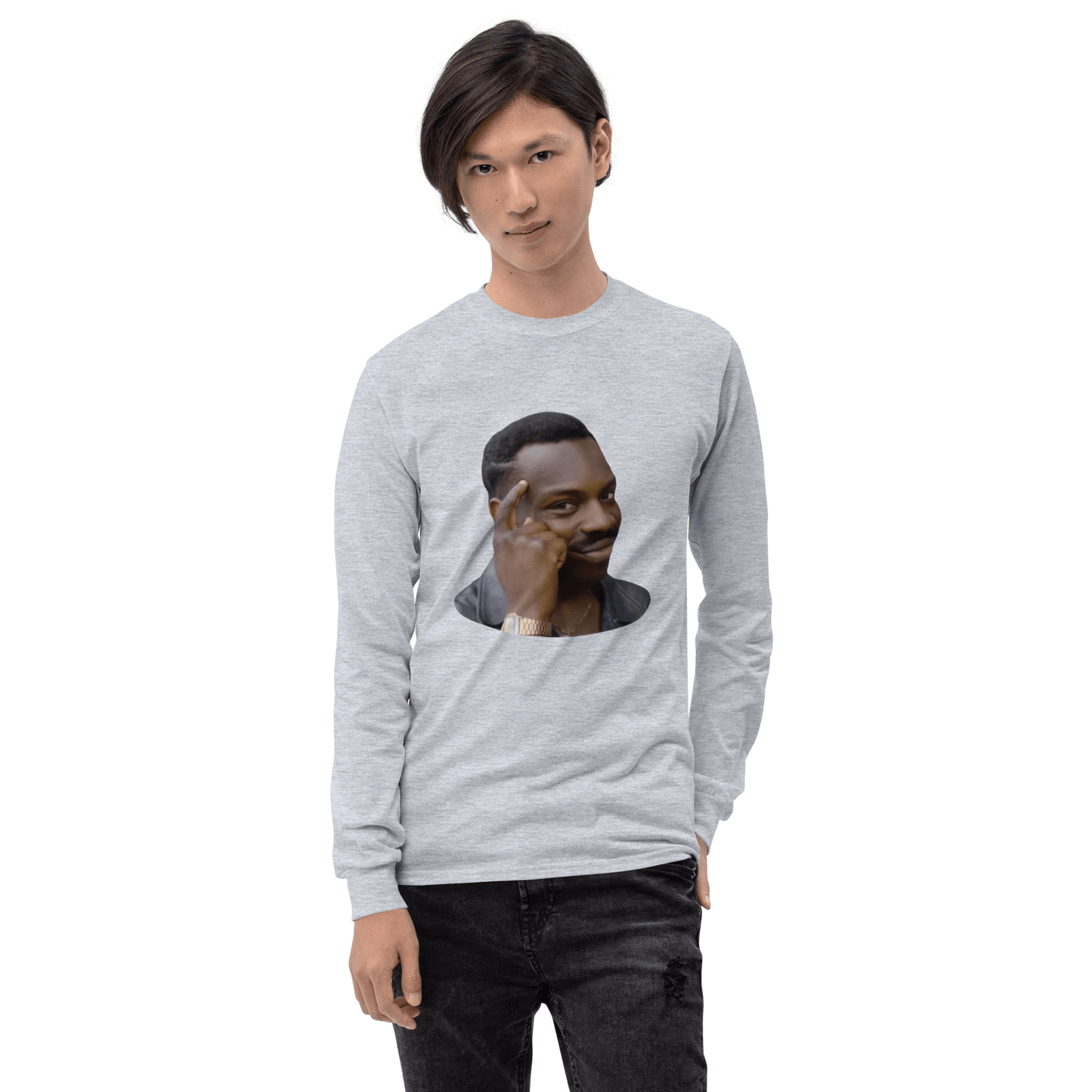 Roll Safe Long Sleeve T-Shirt Meme - Sport Grey | Shirtposting