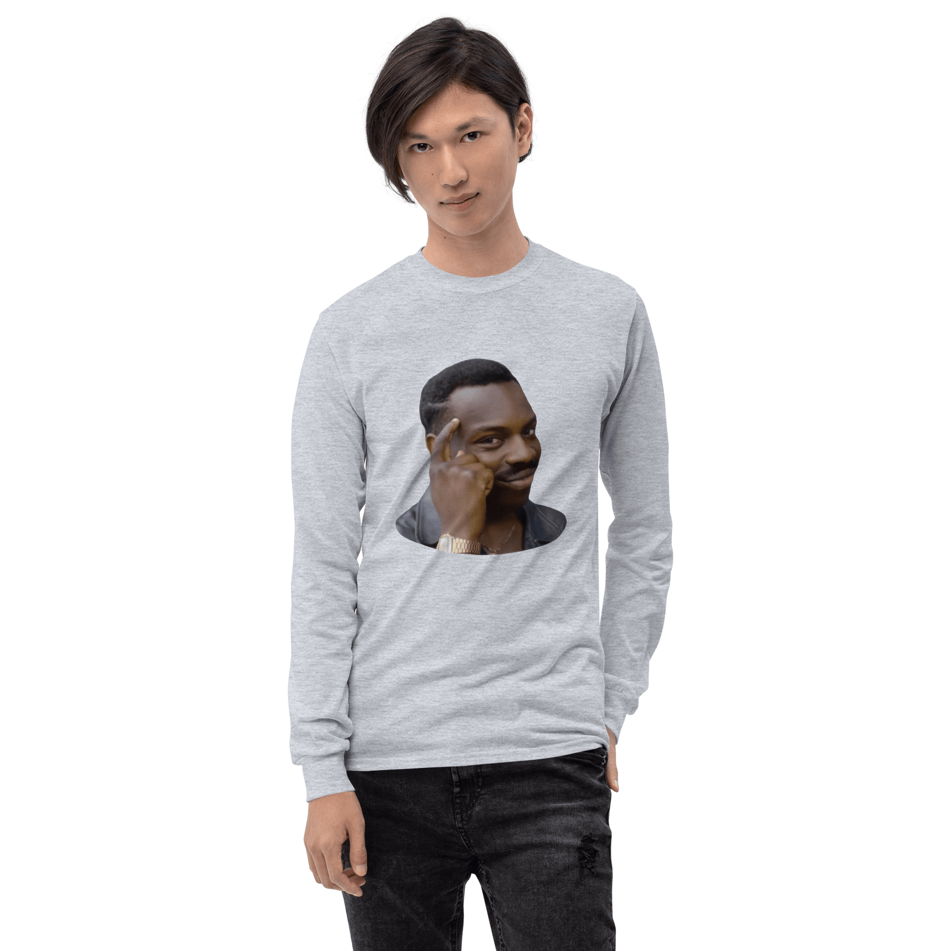 Roll Safe Long Sleeve T-Shirt Meme - Sport Grey | Shirtposting