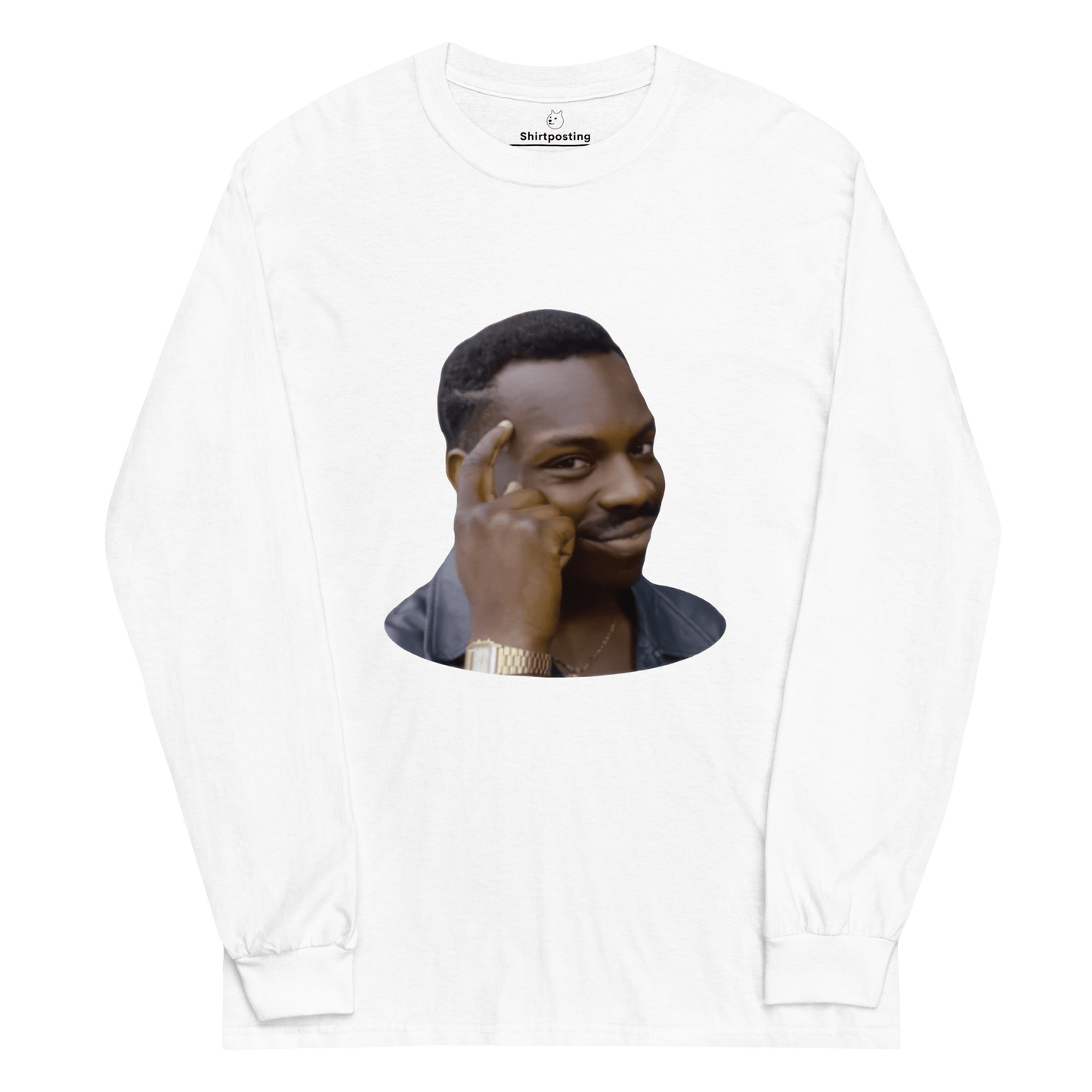 Roll Safe Long Sleeve T-Shirt Meme - White | Shirtposting