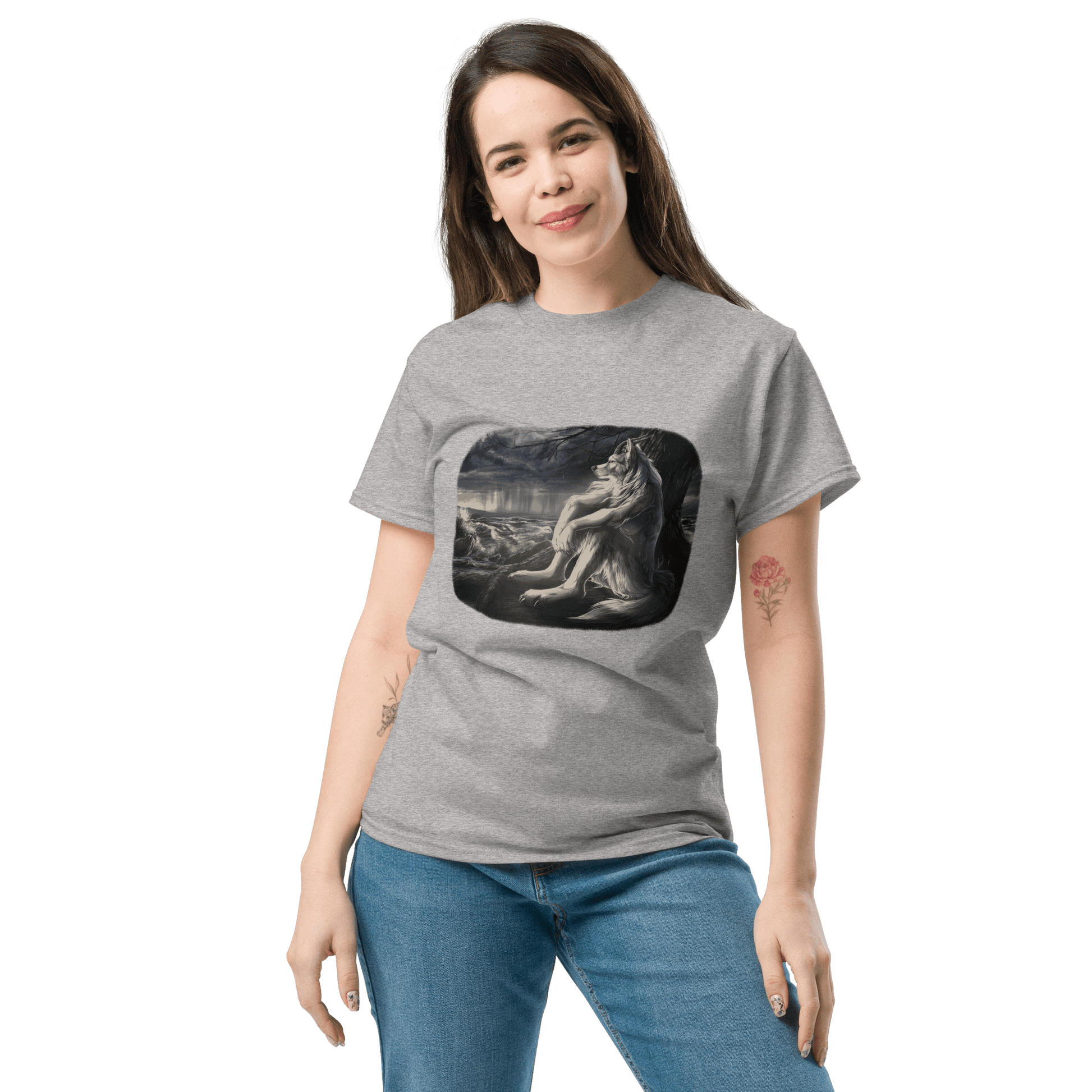 Sigma Wolf Classic T-Shirt Meme - Ash | Shirtposting