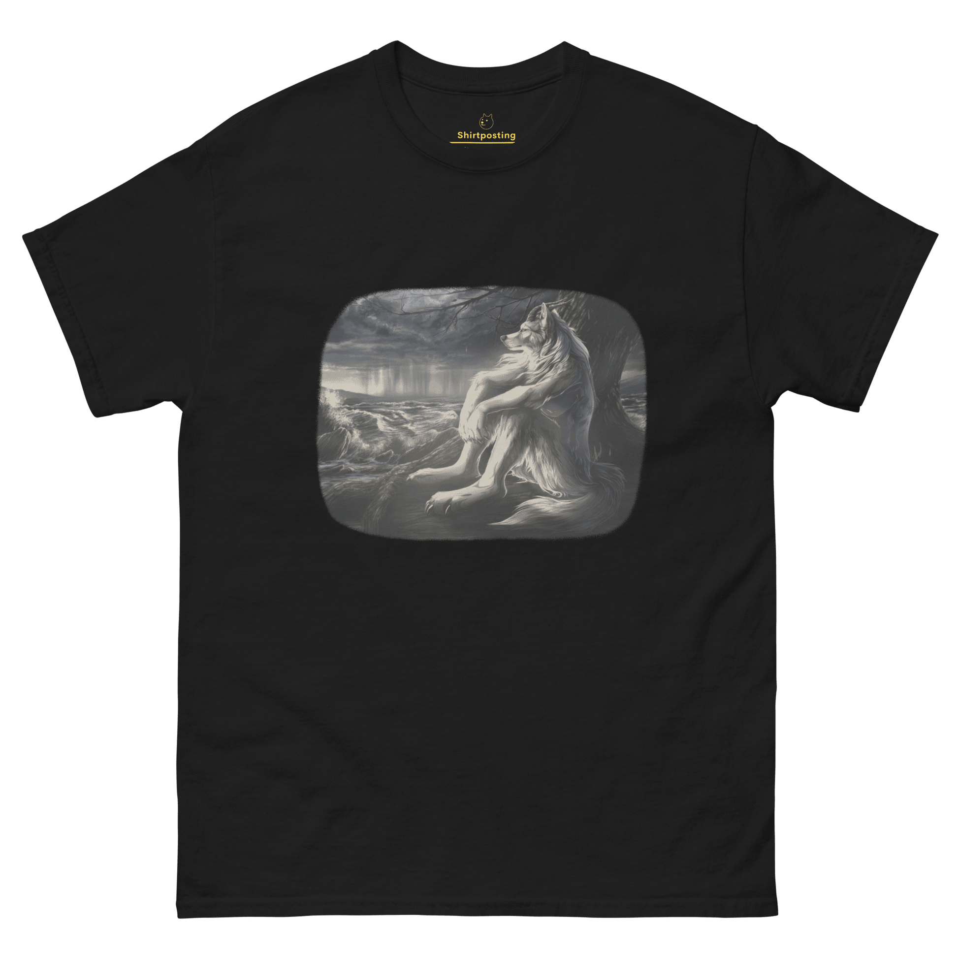 Sigma Wolf Classic T-Shirt Meme - Black | Shirtposting