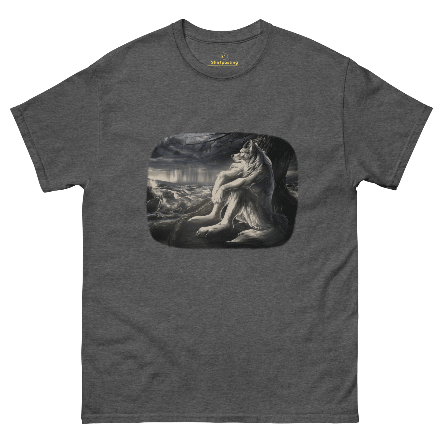 Sigma Wolf Classic T-Shirt Meme - Dark Heather | Shirtposting