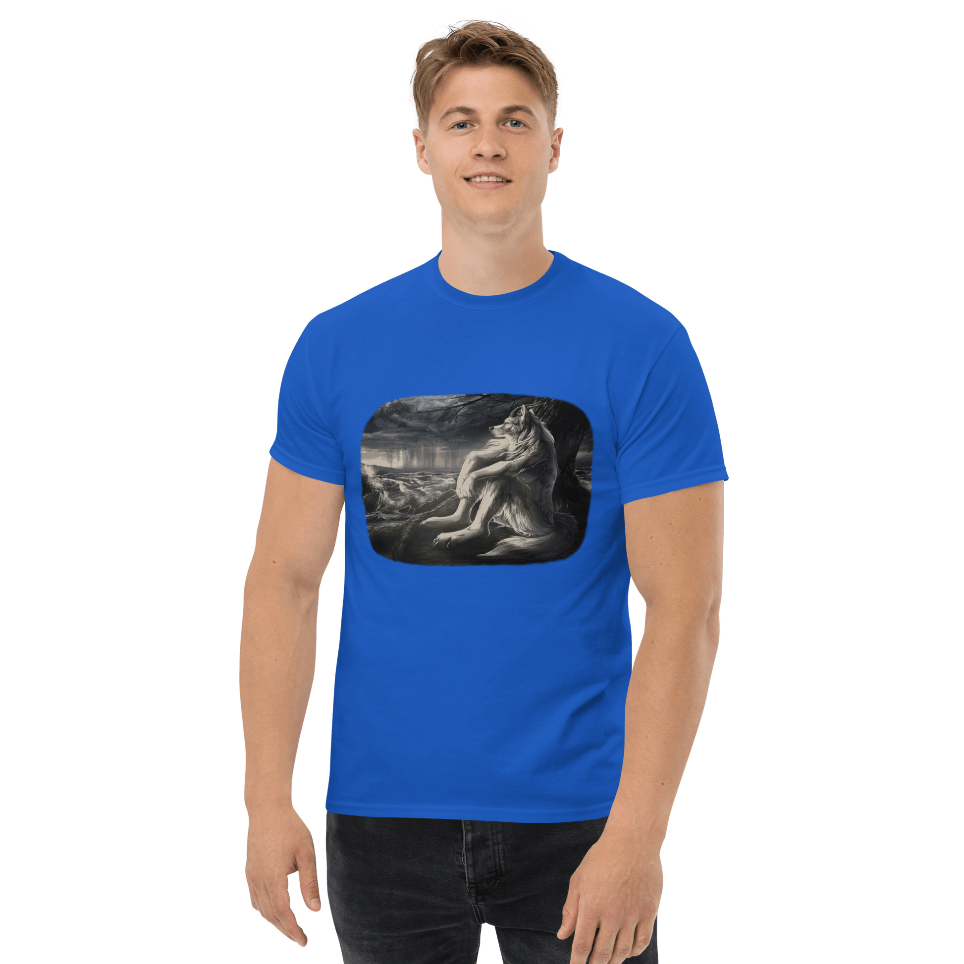 Sigma Wolf Classic T-Shirt Meme - Royal | Shirtposting