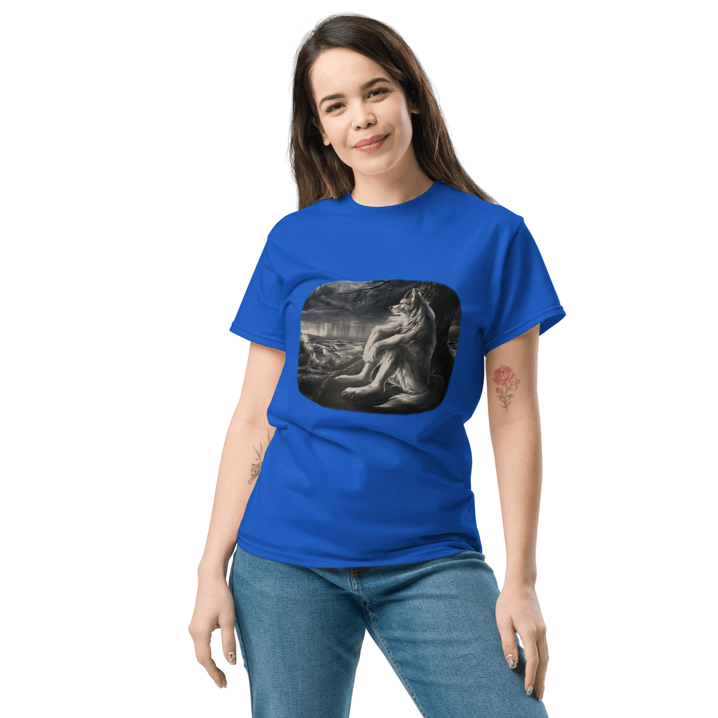 Sigma Wolf Classic T-Shirt Meme - Royal | Shirtposting