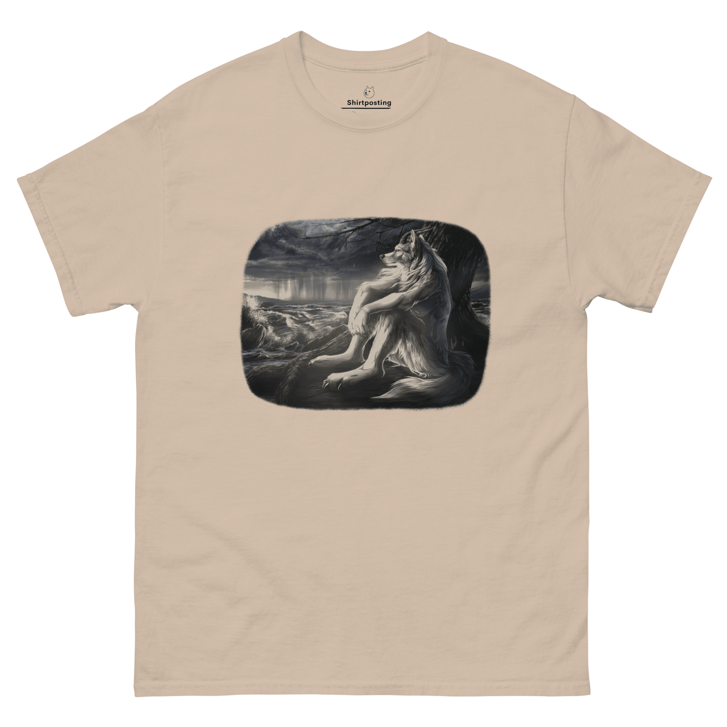 Sigma Wolf Classic T-Shirt Meme - Sand | Shirtposting