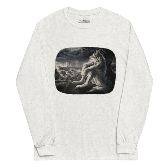 Sigma Wolf Long Sleeve T-Shirt Meme - Ash | Shirtposting