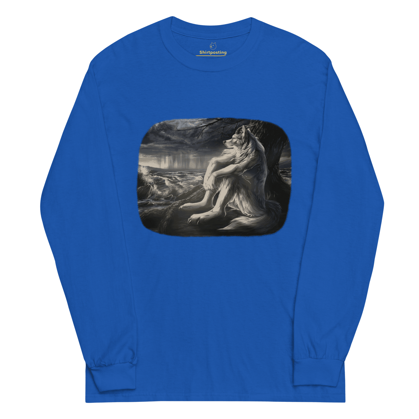 Sigma Wolf Long Sleeve T-Shirt Meme - Royal | Shirtposting
