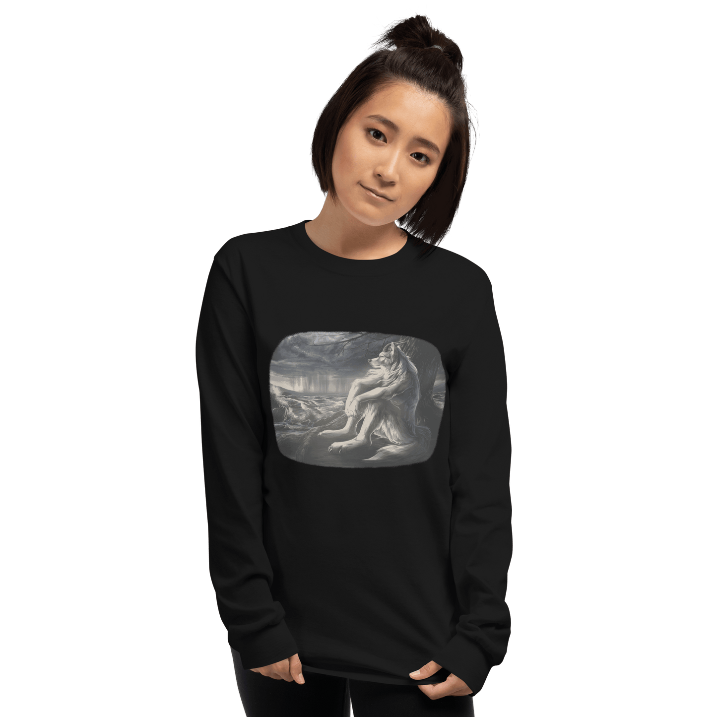 Sigma Wolf Long Sleeve T-Shirt Meme - Sport Grey | Shirtposting