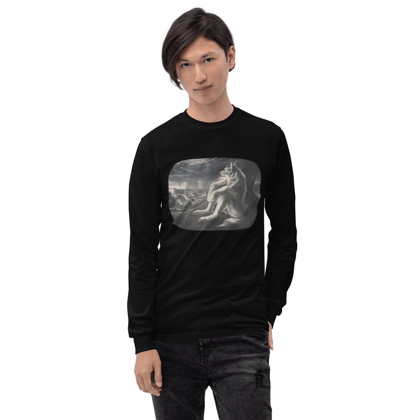 Sigma Wolf Long Sleeve T-Shirt Meme - Sport Grey | Shirtposting