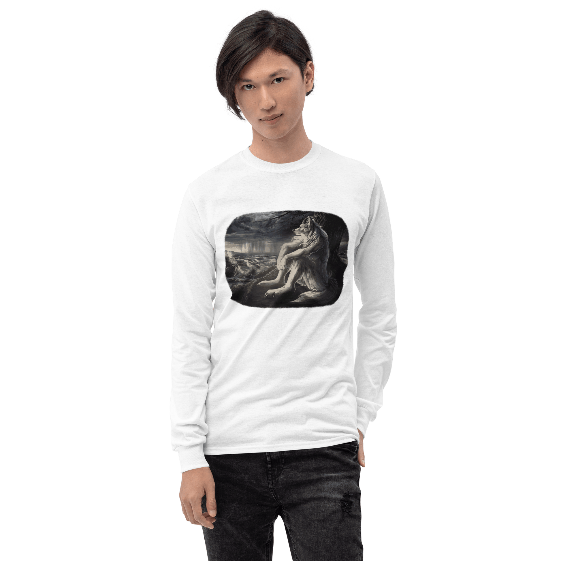 Sigma Wolf Long Sleeve T-Shirt Meme - Sport Grey | Shirtposting