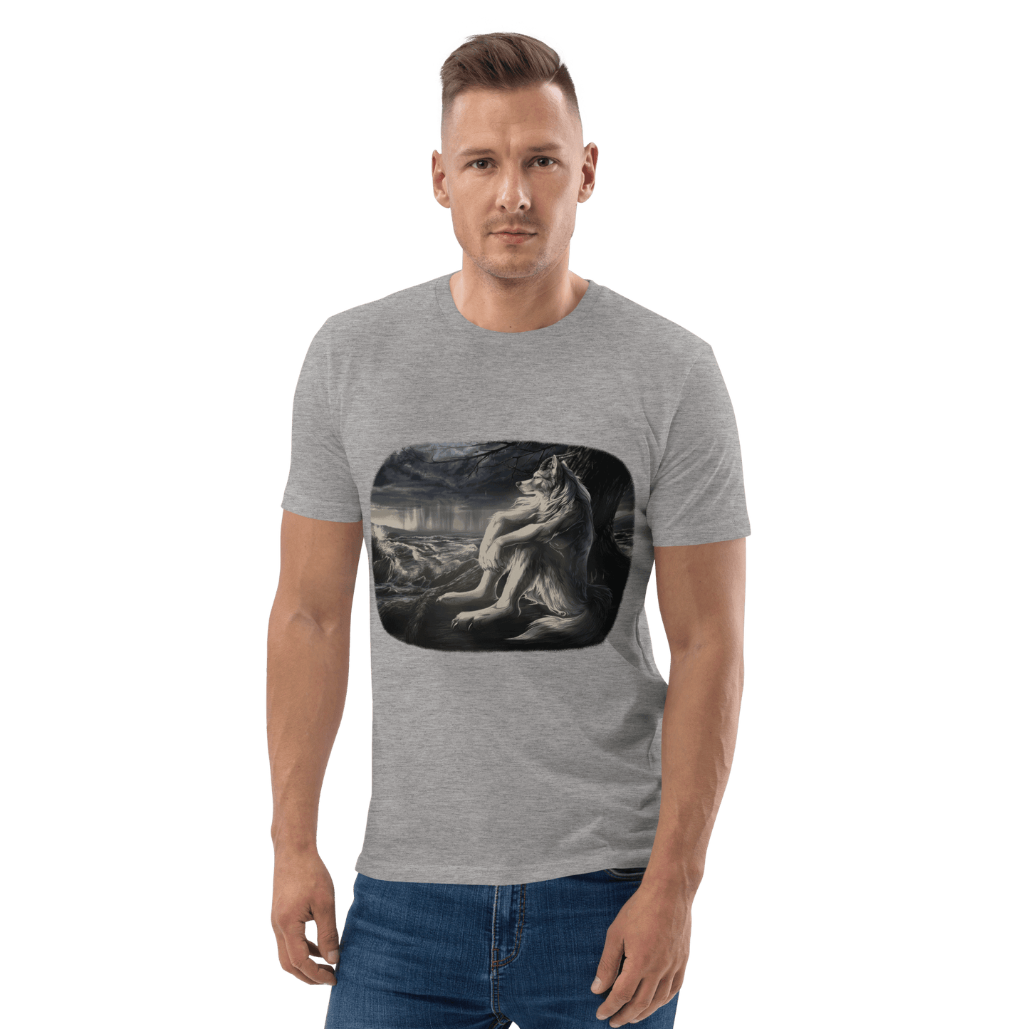 Sigma Wolf Premium Organic T-Shirt Meme - Dark Heather Grey | Shirtposting
