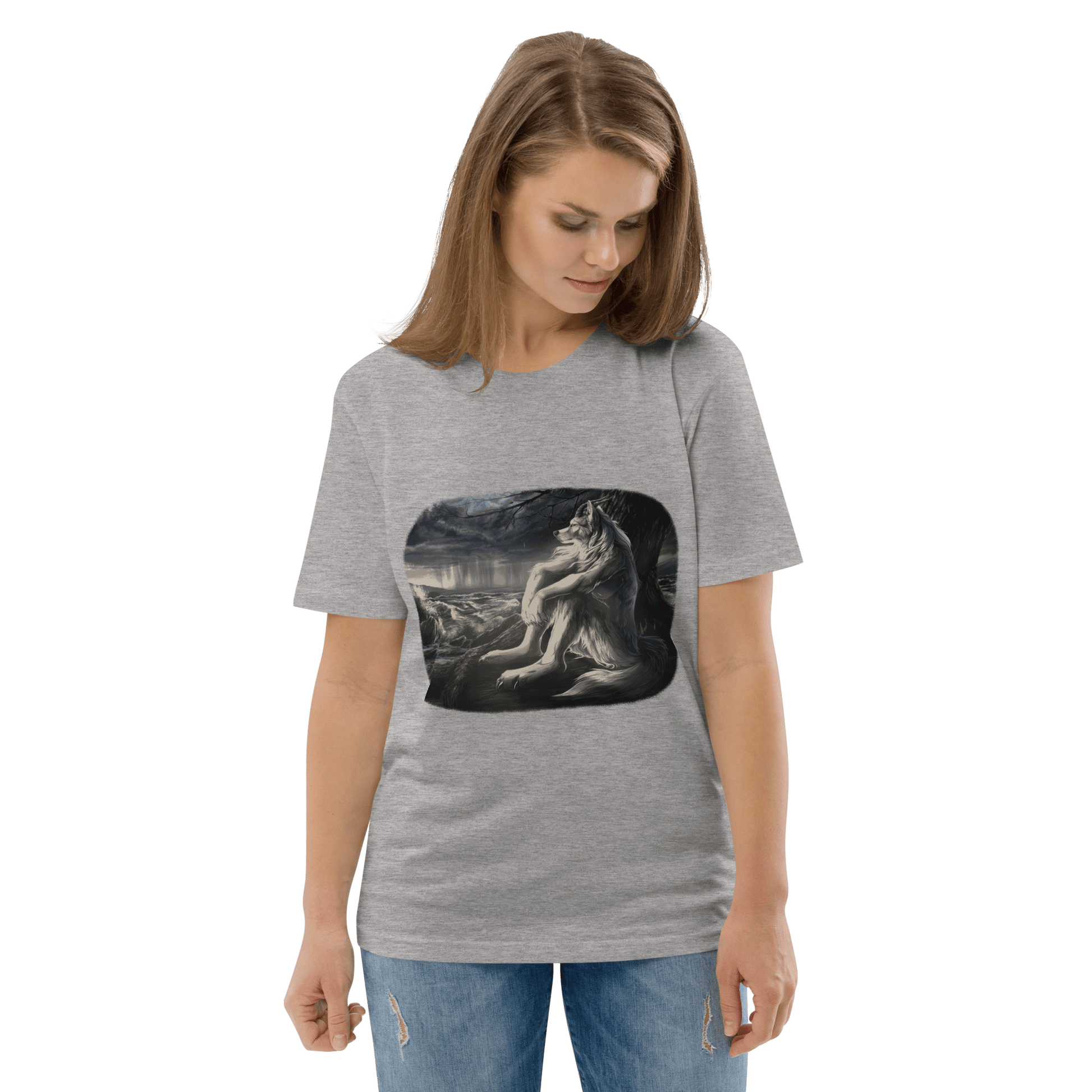 Sigma Wolf Premium Organic T-Shirt Meme - Dark Heather Grey | Shirtposting