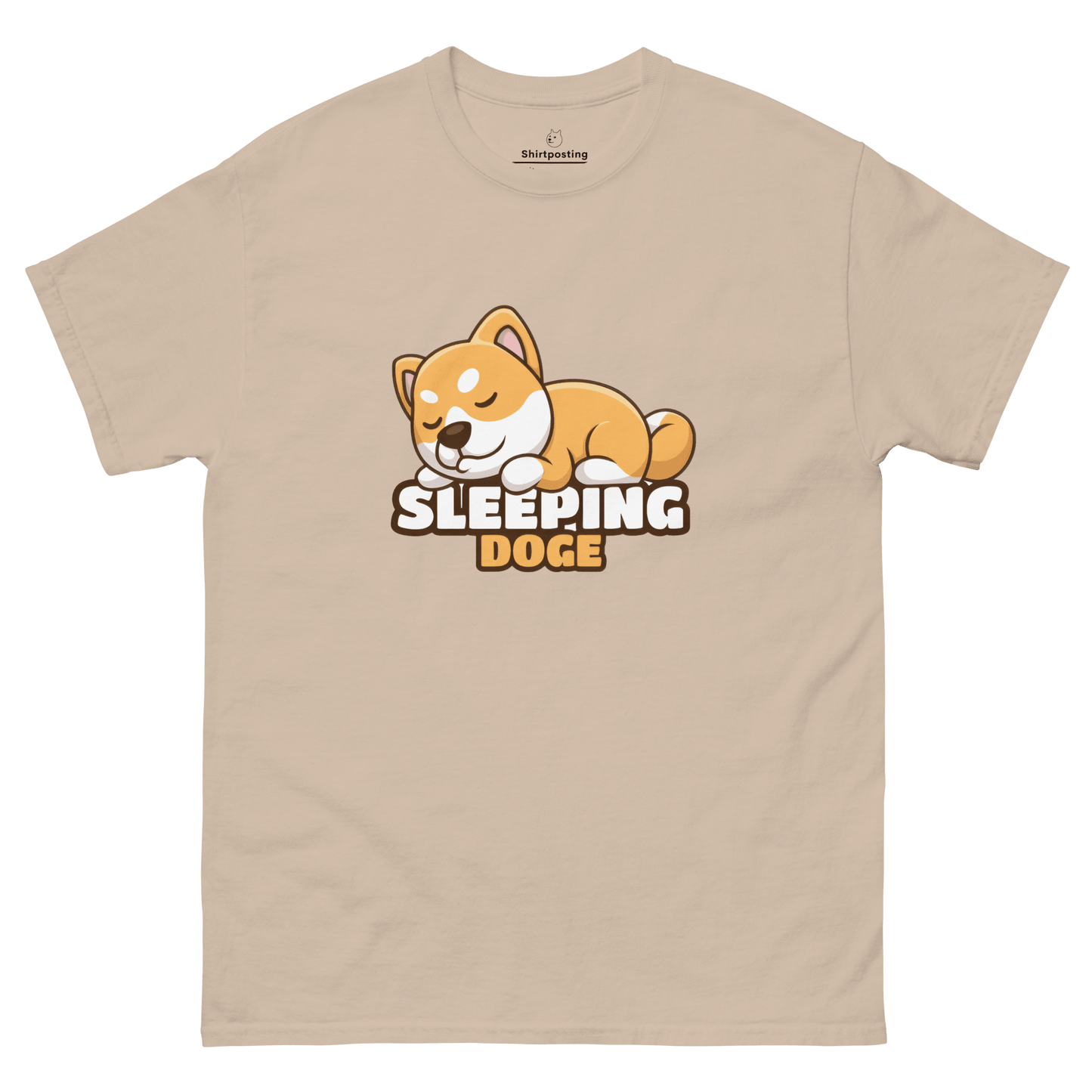 Sleeping Doge Classic T-Shirt Meme - Sand | Shirtposting