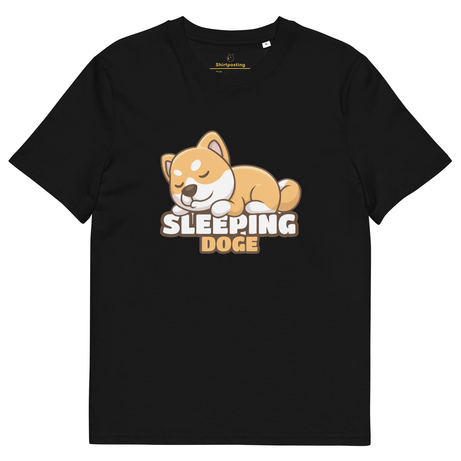 Sleeping Doge Premium Organic T-Shirt Meme - Black | Shirtposting