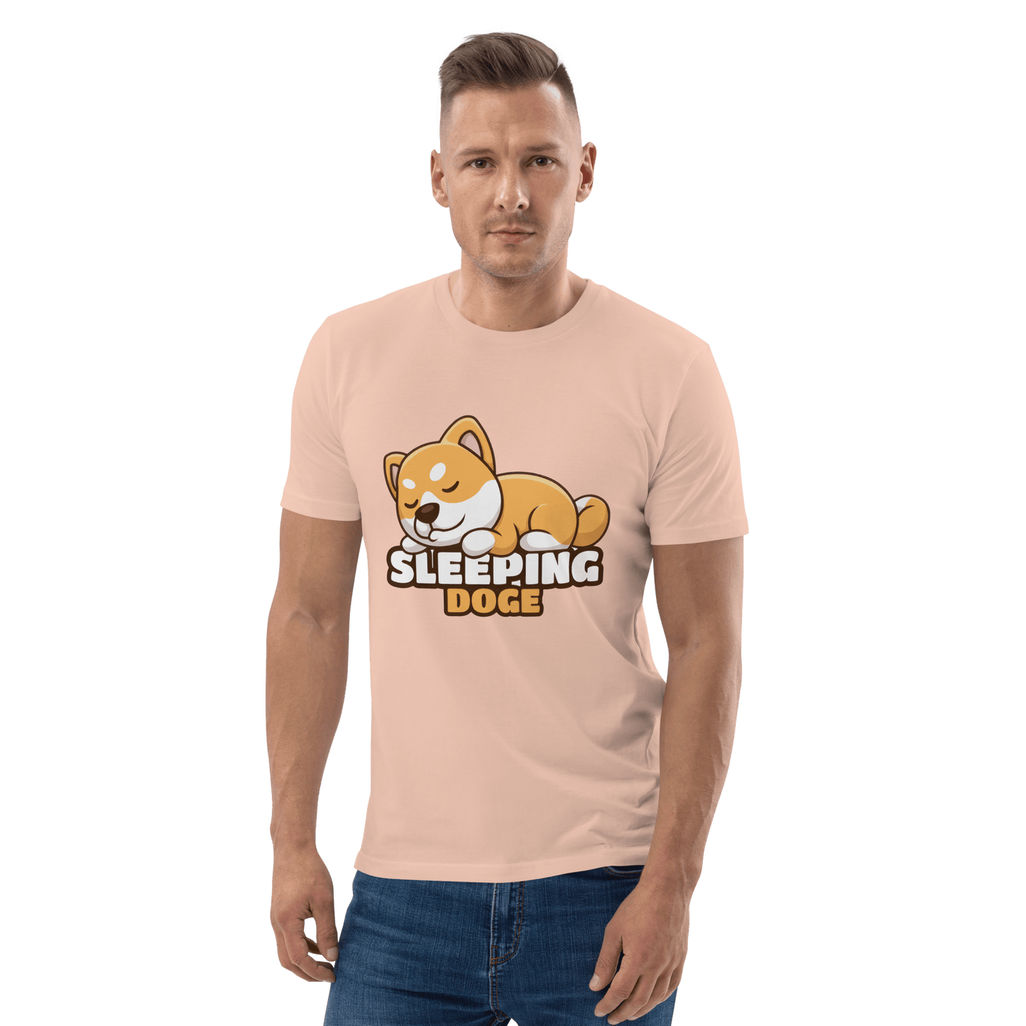 Sleeping Doge Premium Organic T-Shirt Meme - Cotton Pink | Shirtposting