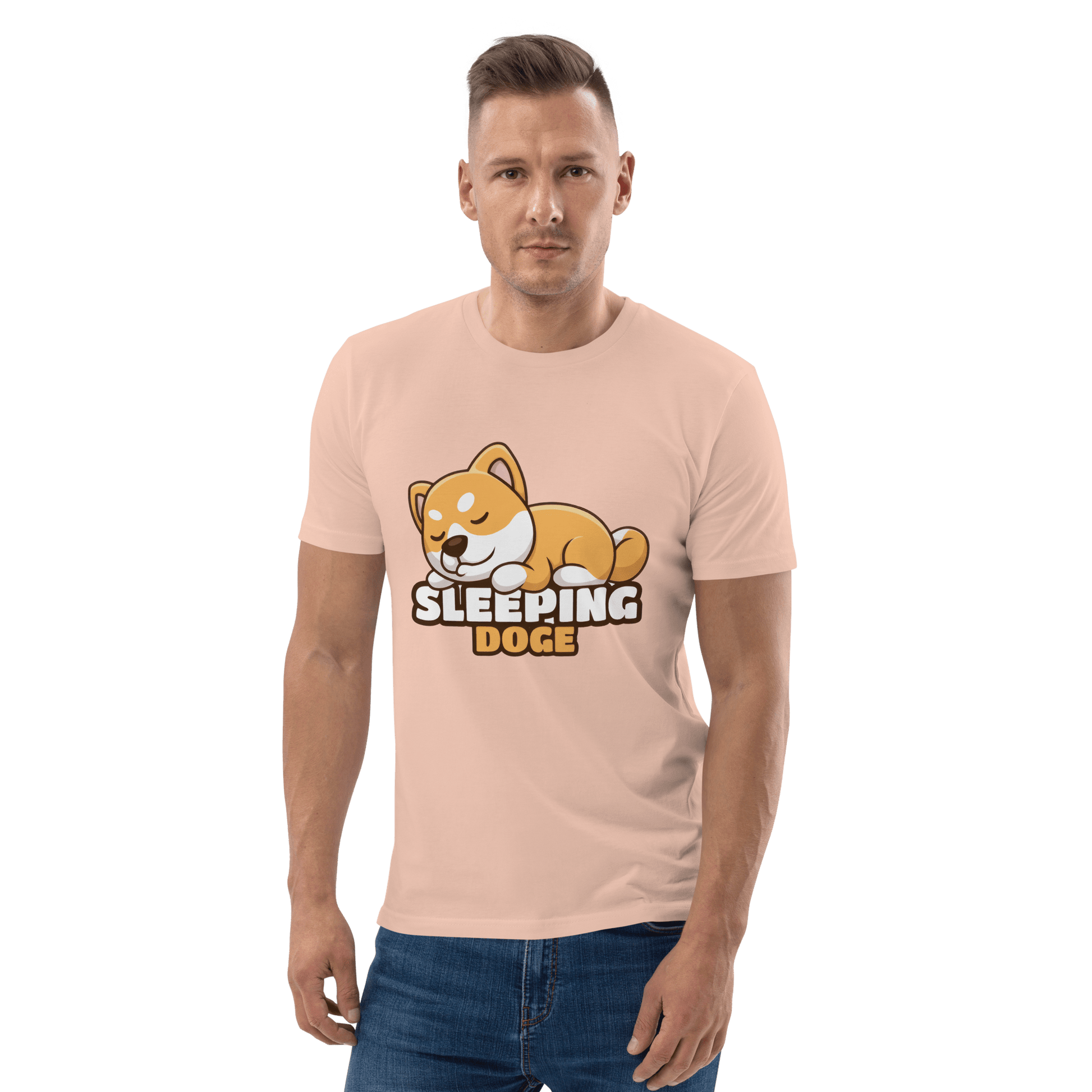 Sleeping Doge Premium Organic T-Shirt Meme - Cotton Pink | Shirtposting