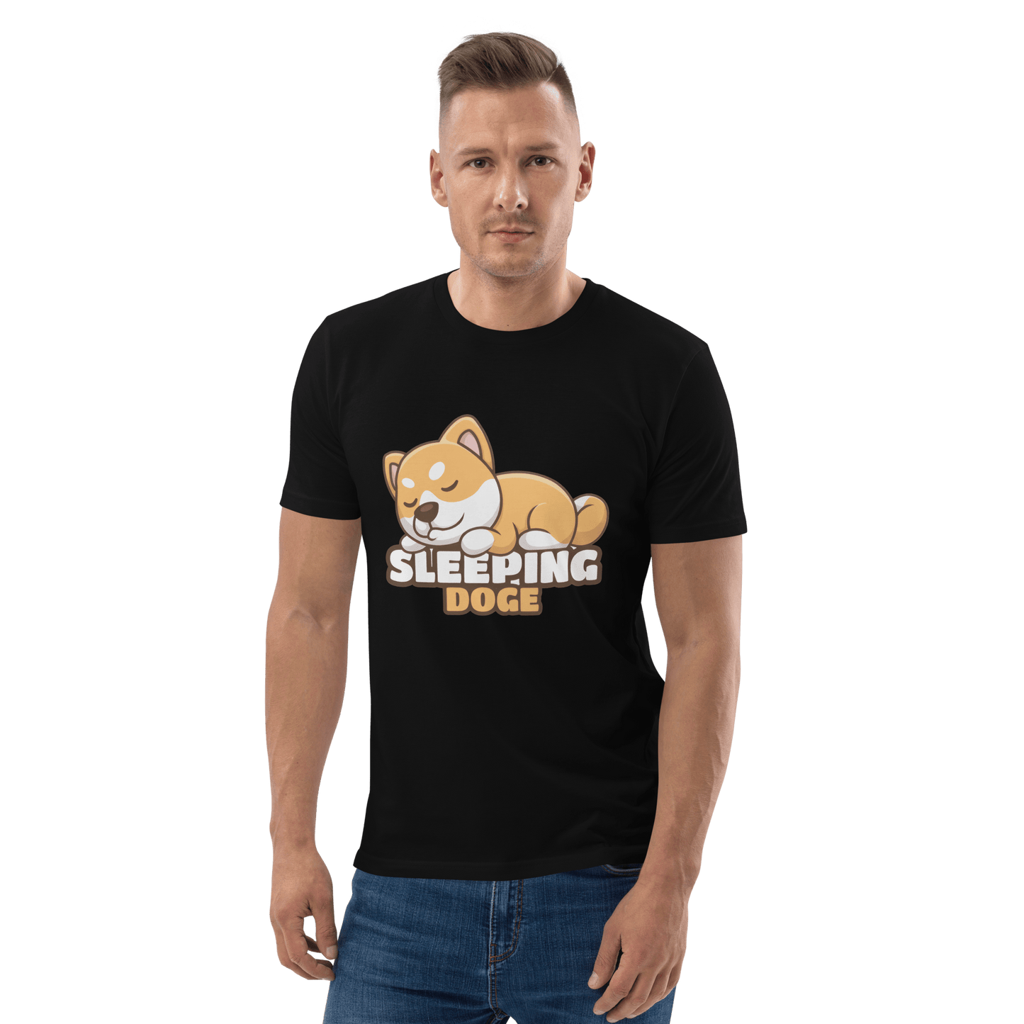 Sleeping Doge Premium Organic T-Shirt Meme - Cotton Pink | Shirtposting