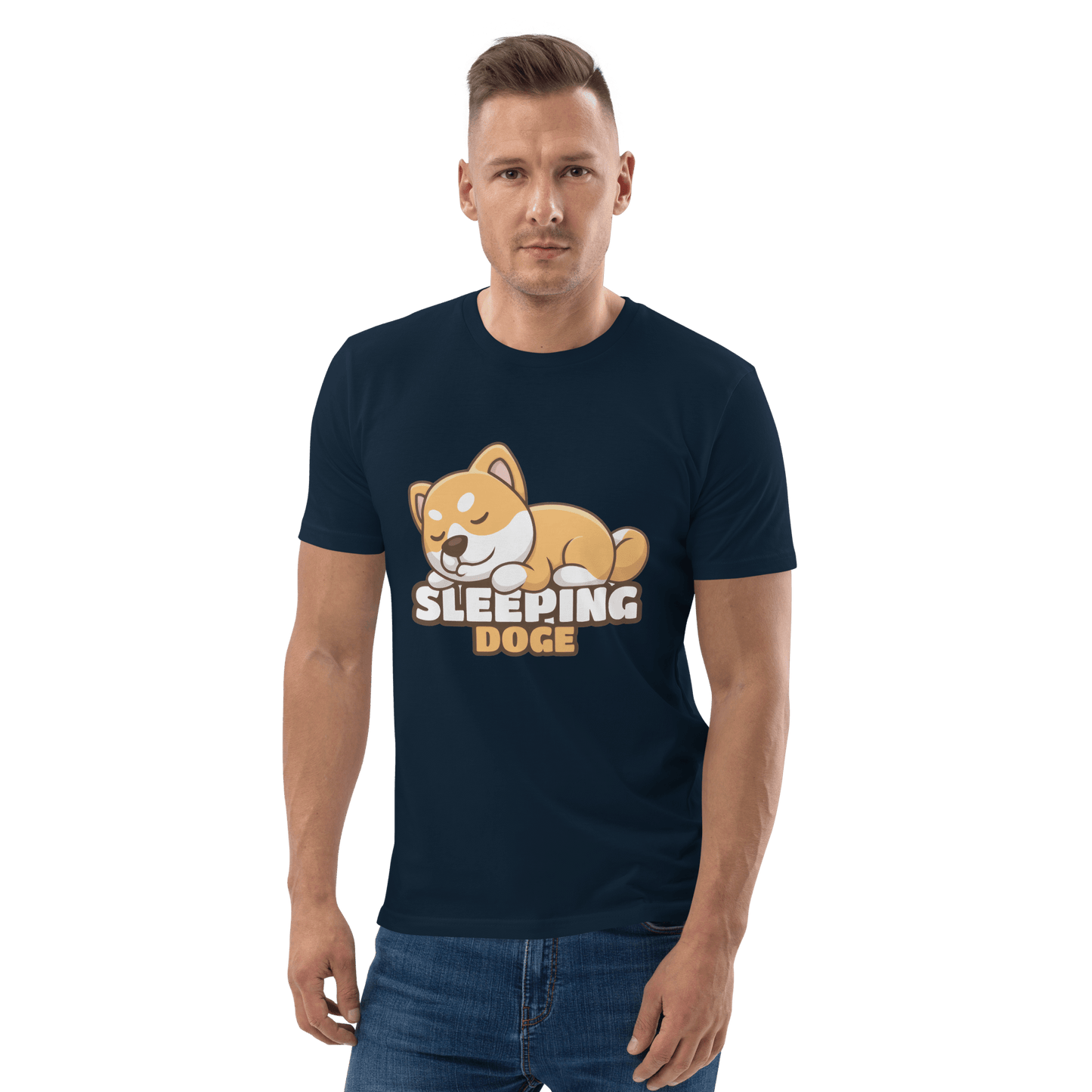 Sleeping Doge Premium Organic T-Shirt Meme - Cotton Pink | Shirtposting