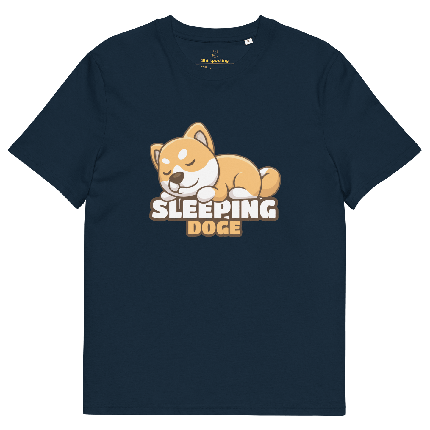 Sleeping Doge Premium Organic T-Shirt Meme - French Navy | Shirtposting