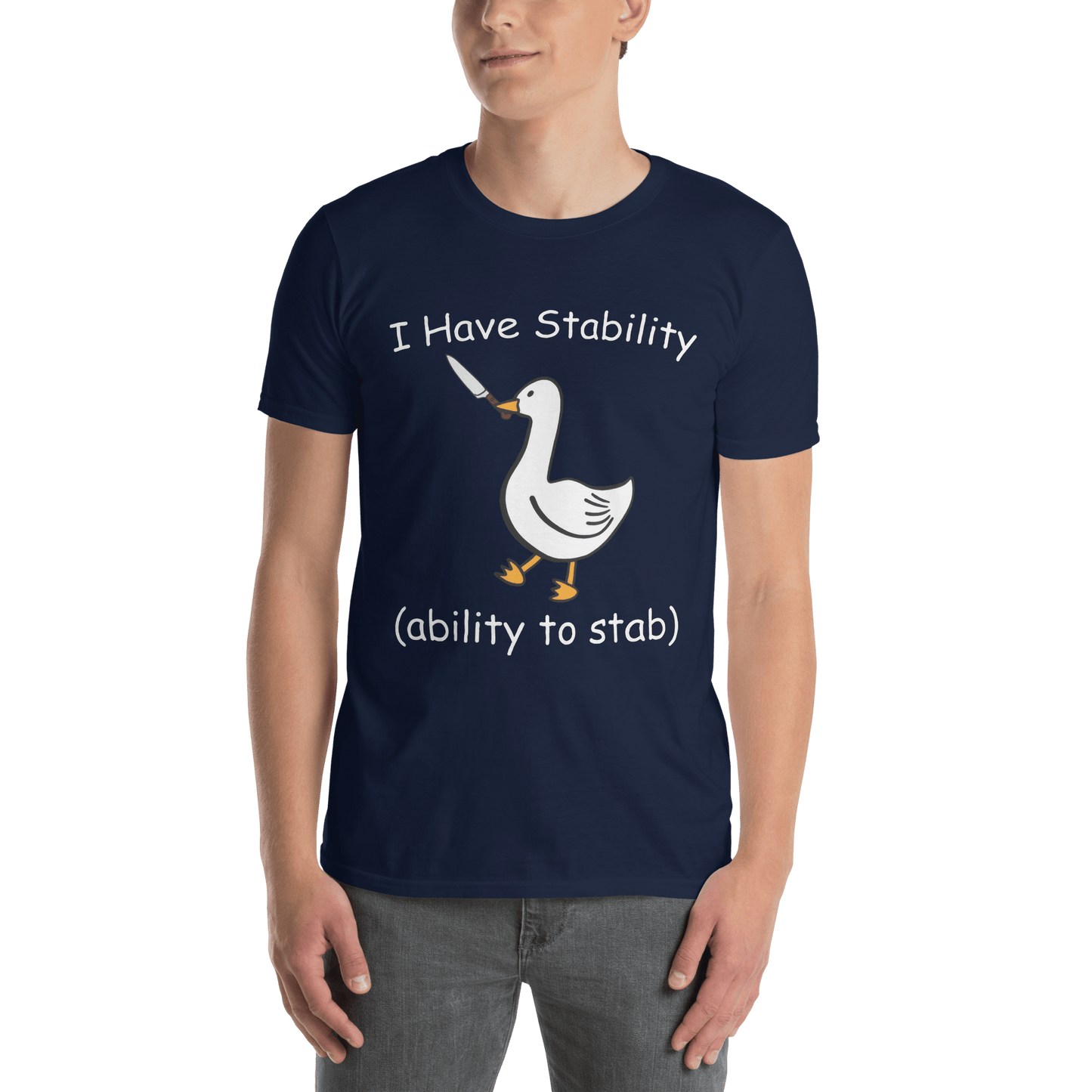 Stability Classic T-Shirt Meme - Navy | Shirtposting