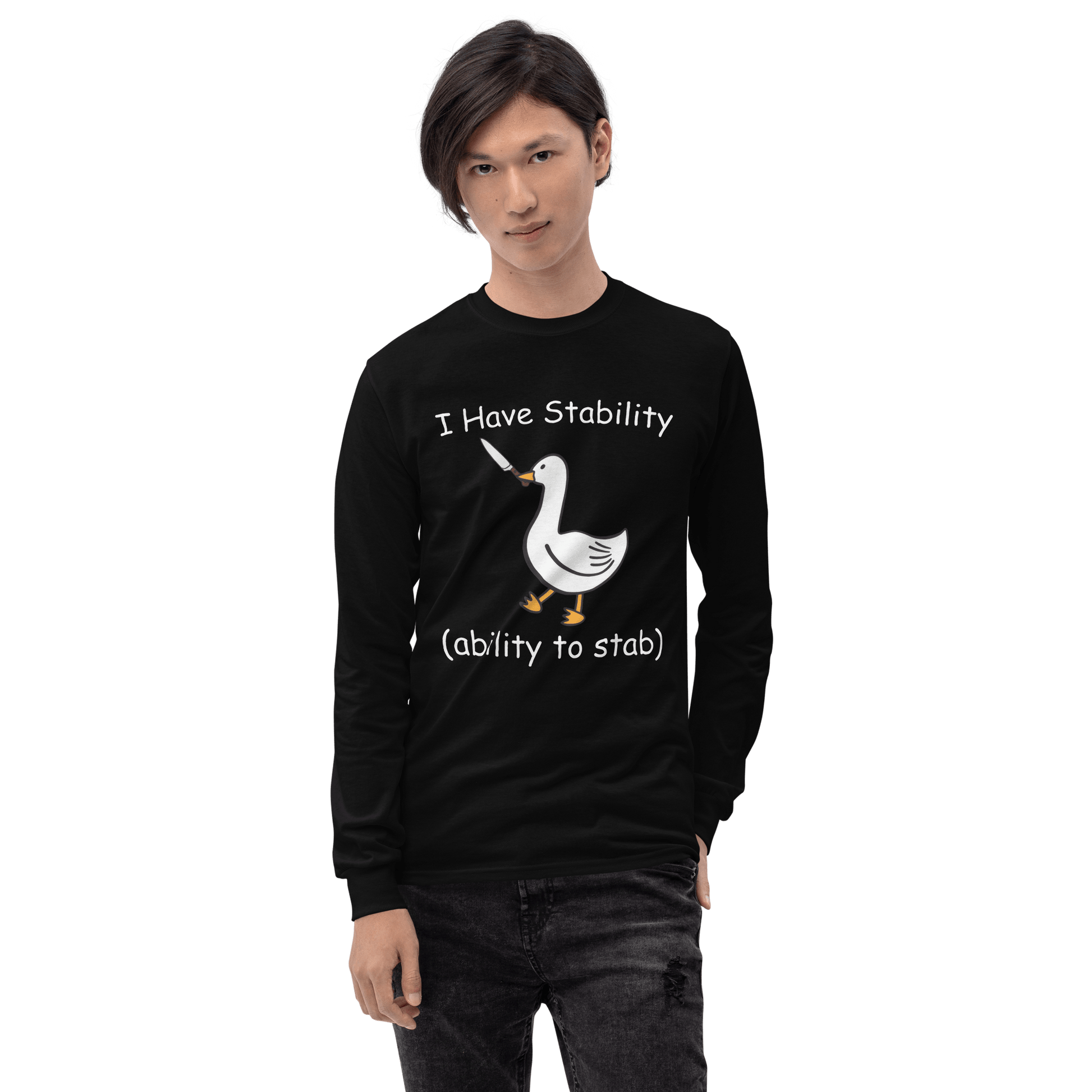 Stability Long Sleeve T-Shirt Meme - Sport Grey | Shirtposting