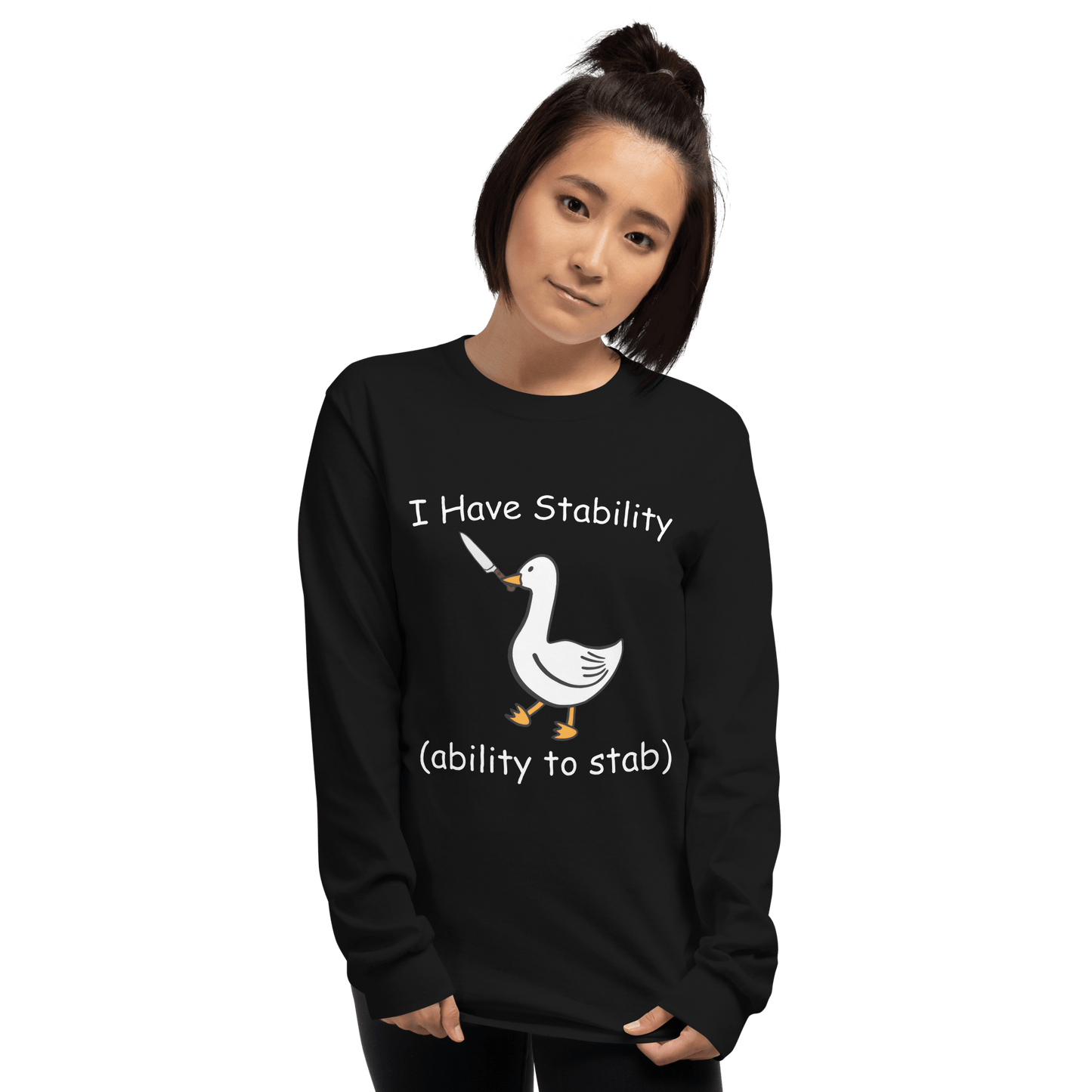 Stability Long Sleeve T-Shirt Meme - Sport Grey | Shirtposting