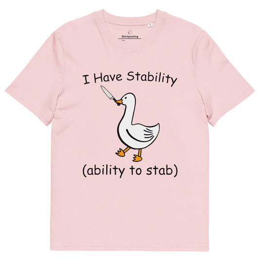 Stability Premium Organic T-Shirt Meme - Cotton Pink | Shirtposting