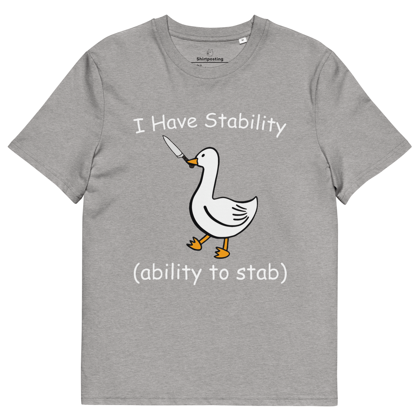 Stability Premium Organic T-Shirt Meme - Heather Grey | Shirtposting