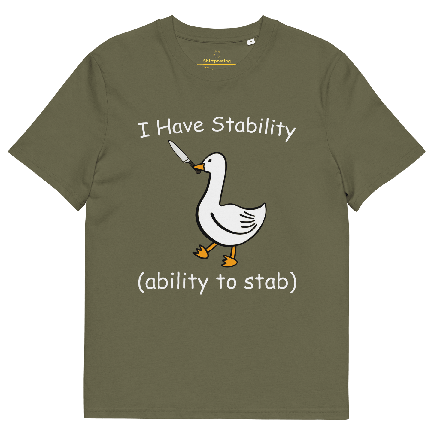 Stability Premium Organic T-Shirt Meme - Khaki | Shirtposting