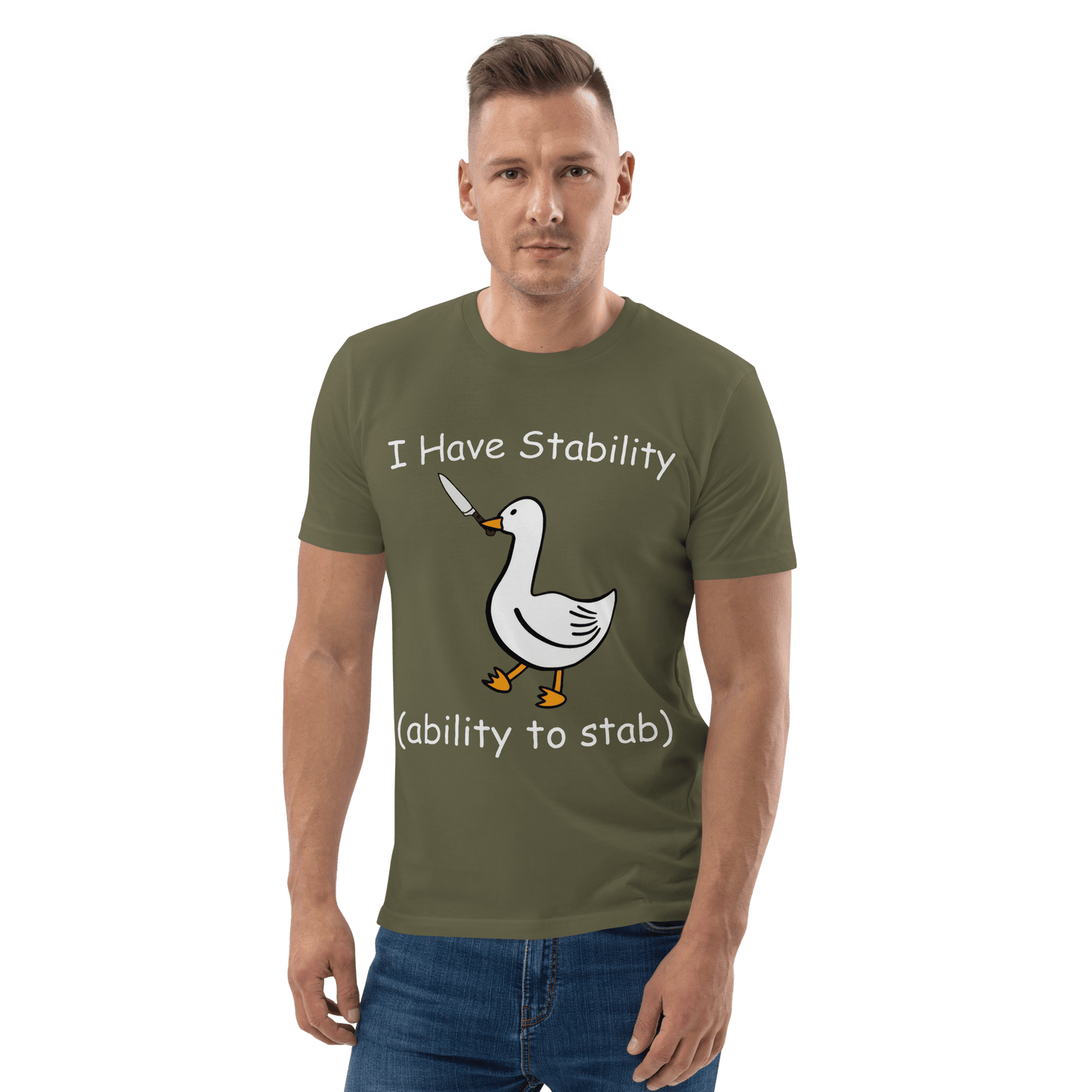 Stability Premium Organic T-Shirt Meme - Khaki | Shirtposting