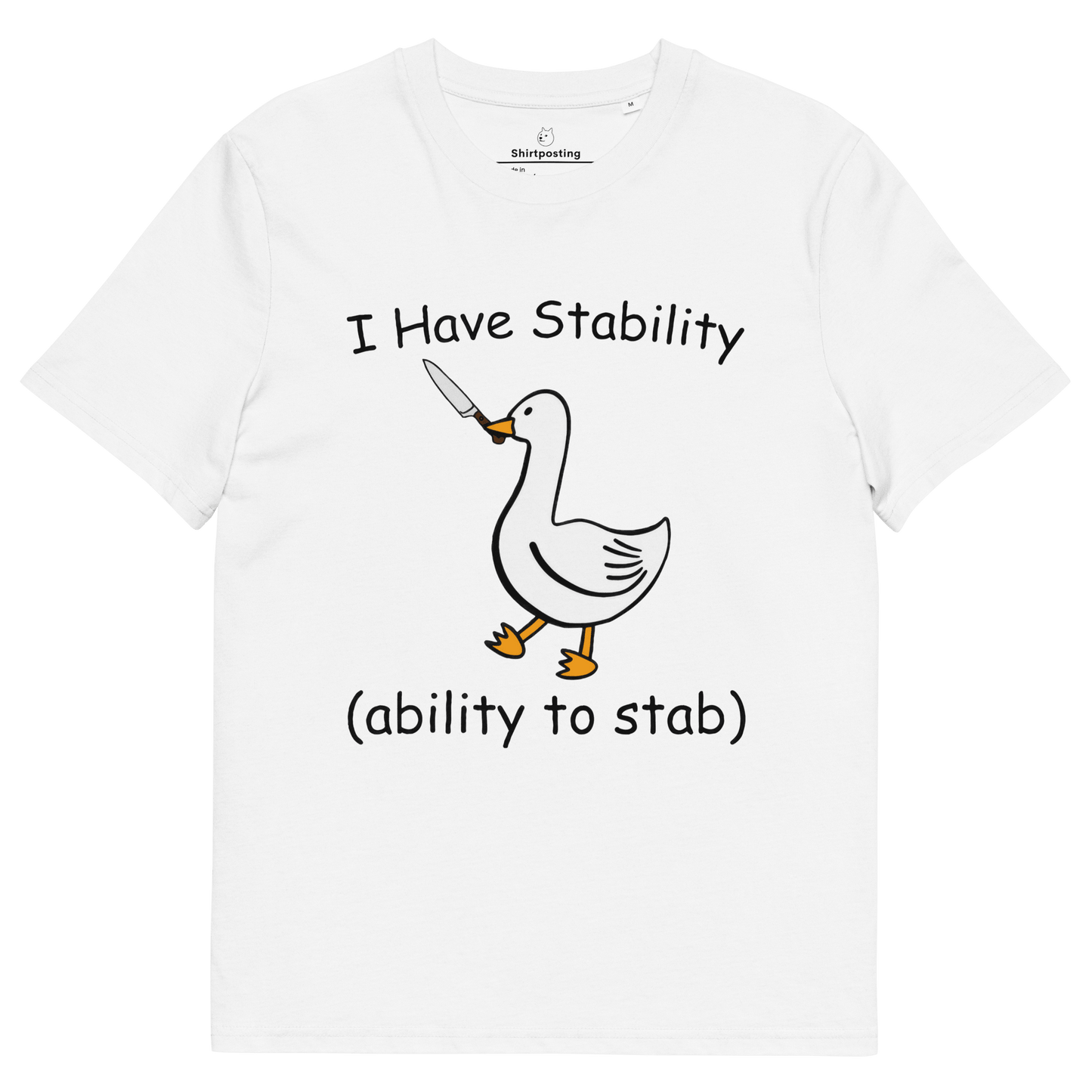 Stability Premium Organic T-Shirt Meme - White | Shirtposting