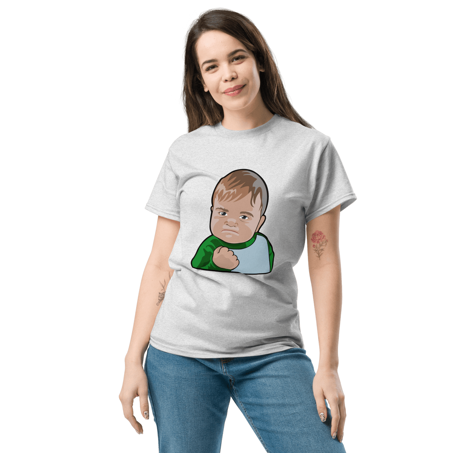 Success Kid Classic T-Shirt Meme - Ash | Shirtposting