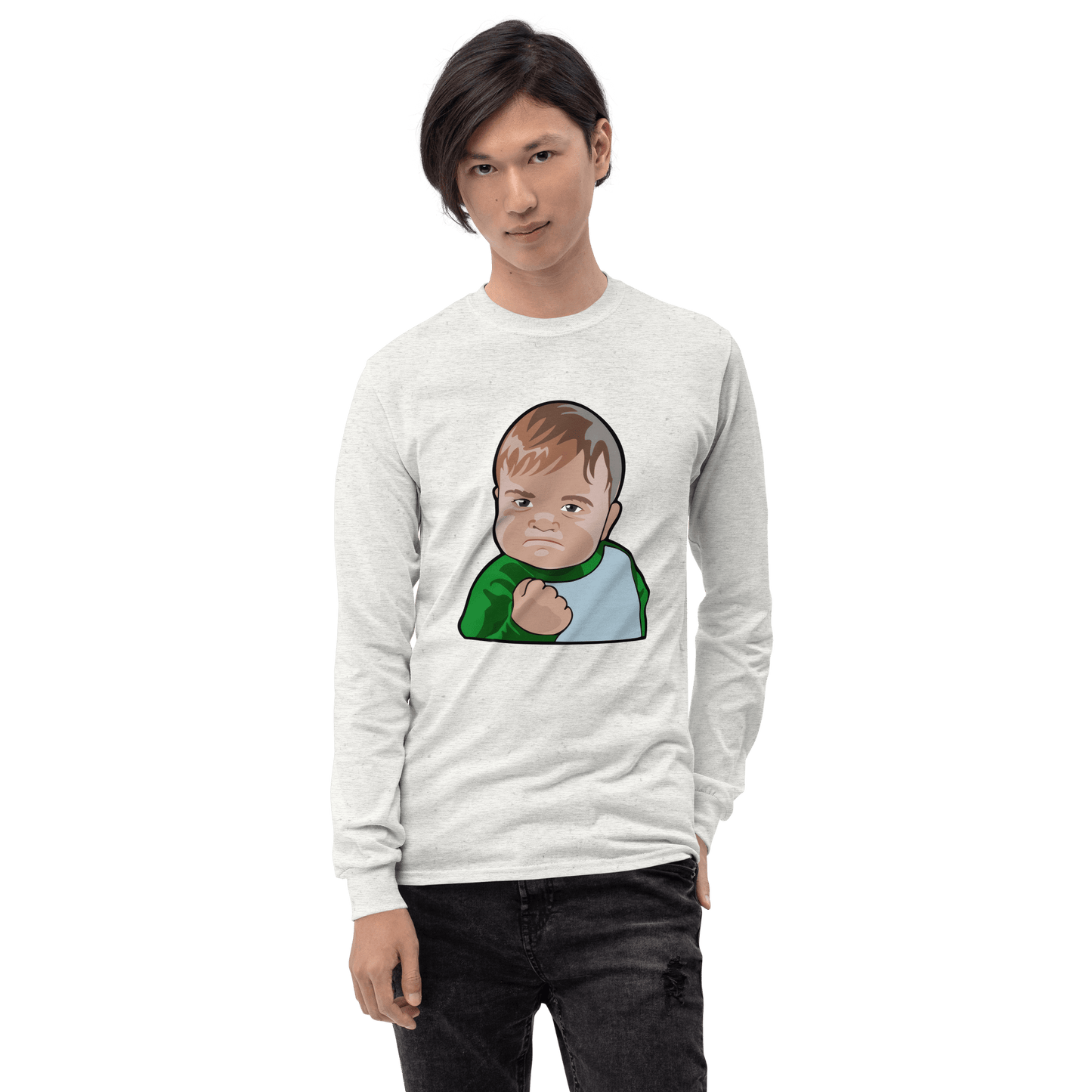 Success Kid Long Sleeve T-Shirt Meme - Sport Grey | Shirtposting